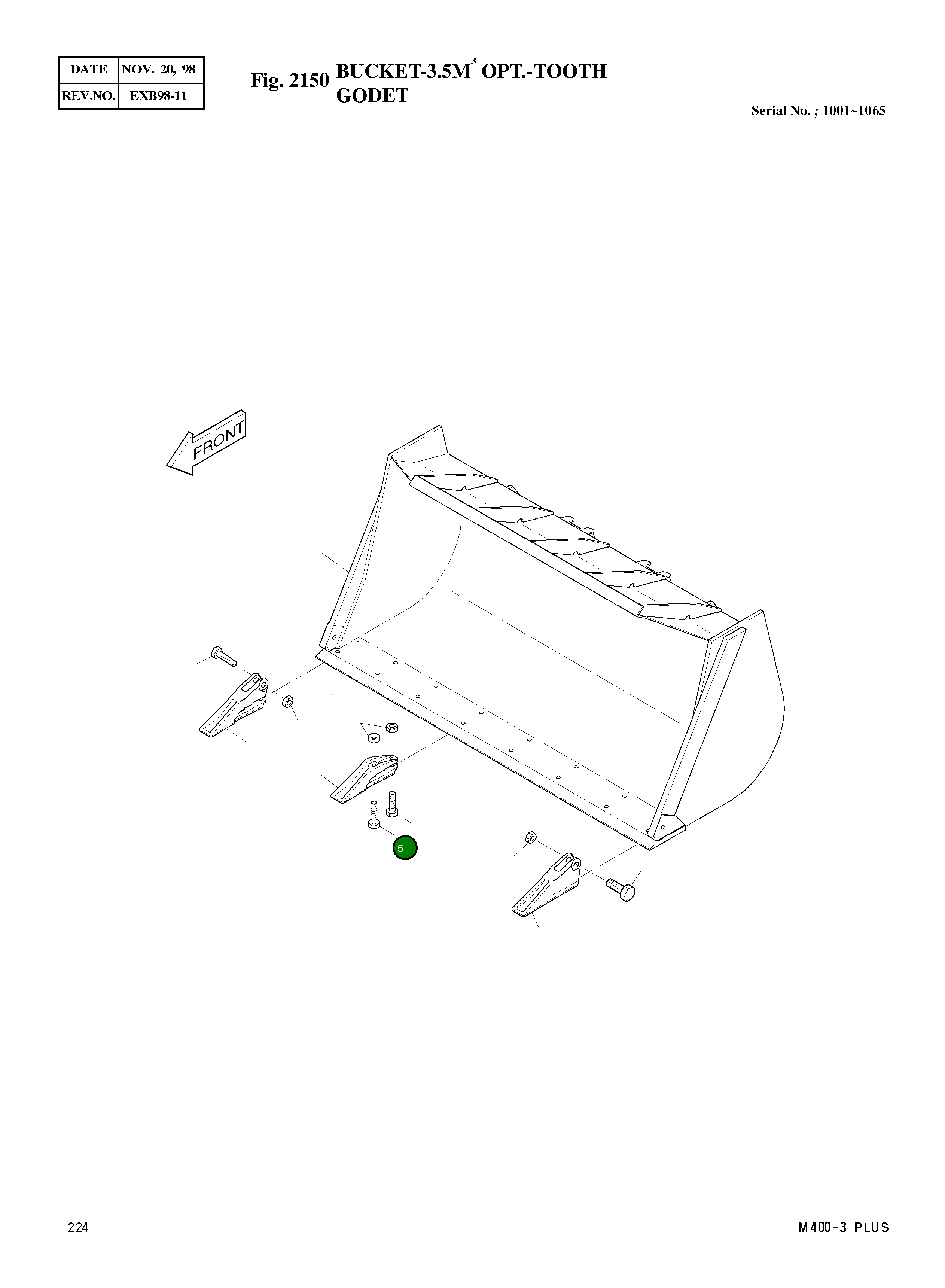 Болт M24X100 S0534661 Komatsu