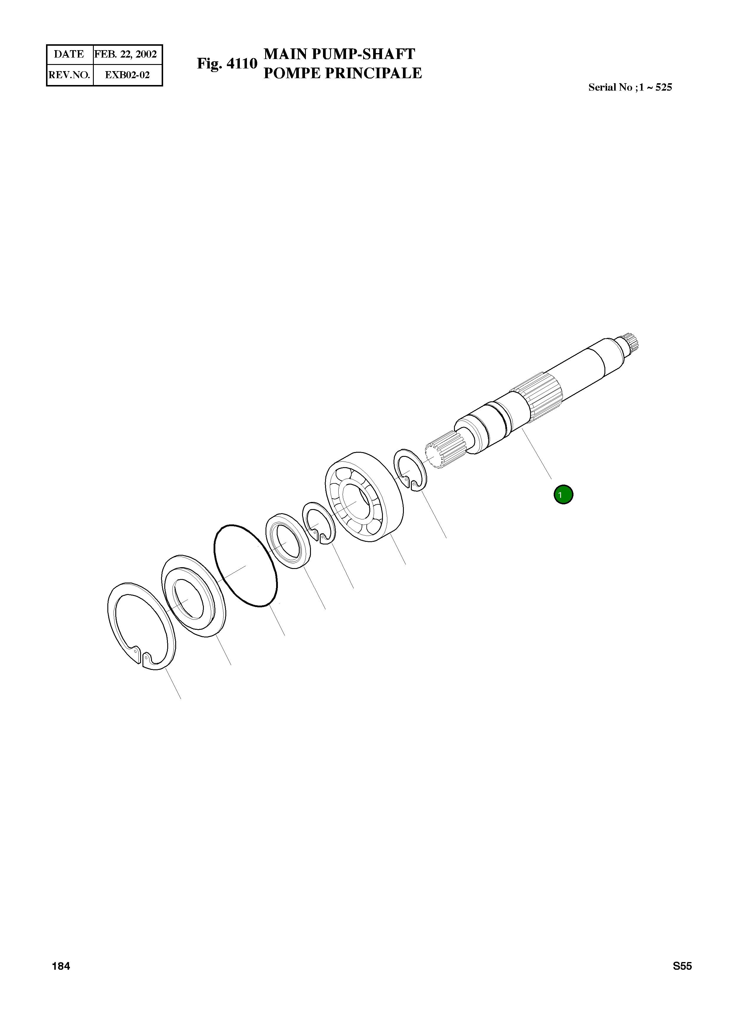 Вал 1100412601 Komatsu