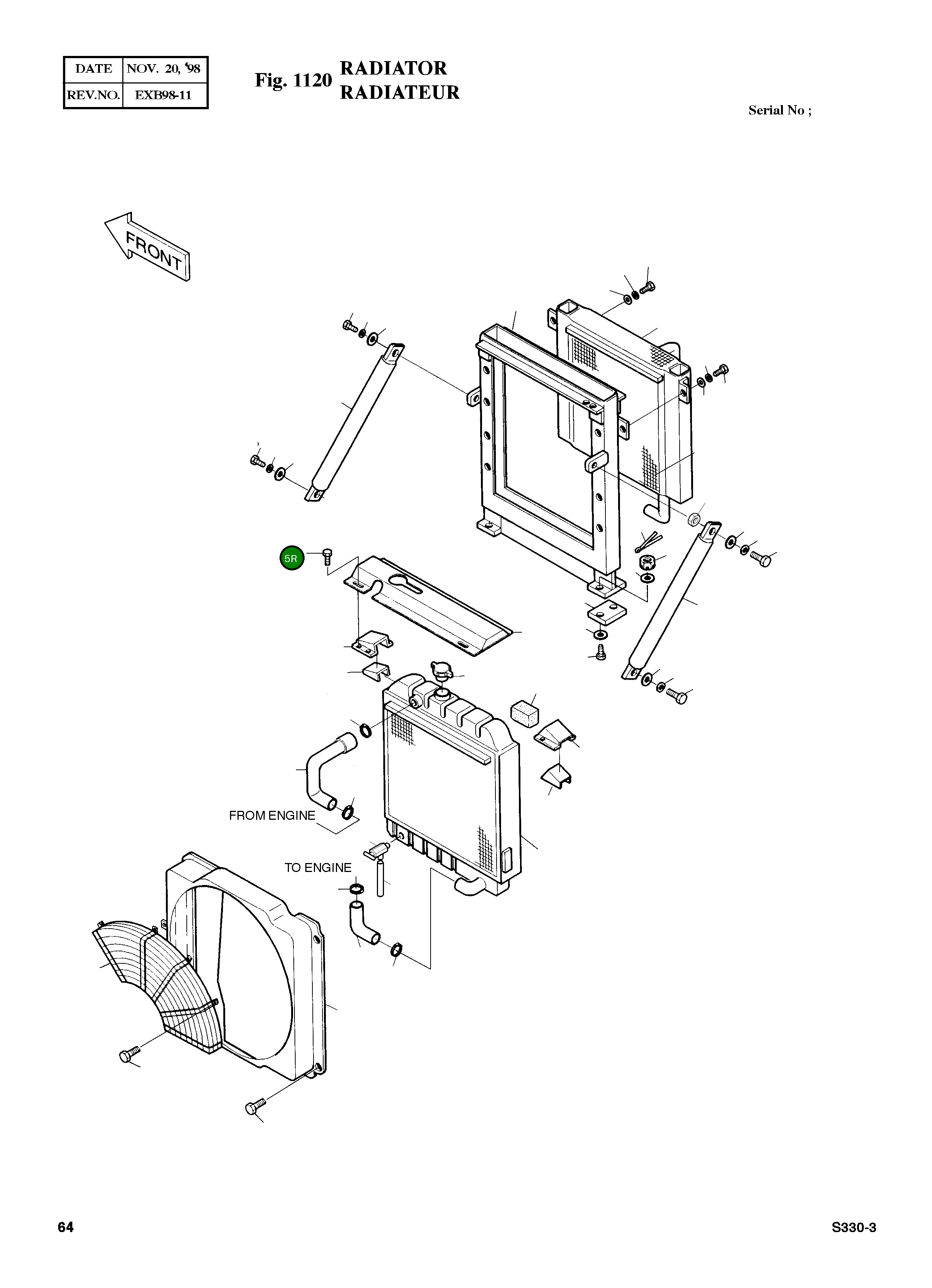 Болт M10X1.25X25 P1110B Komatsu