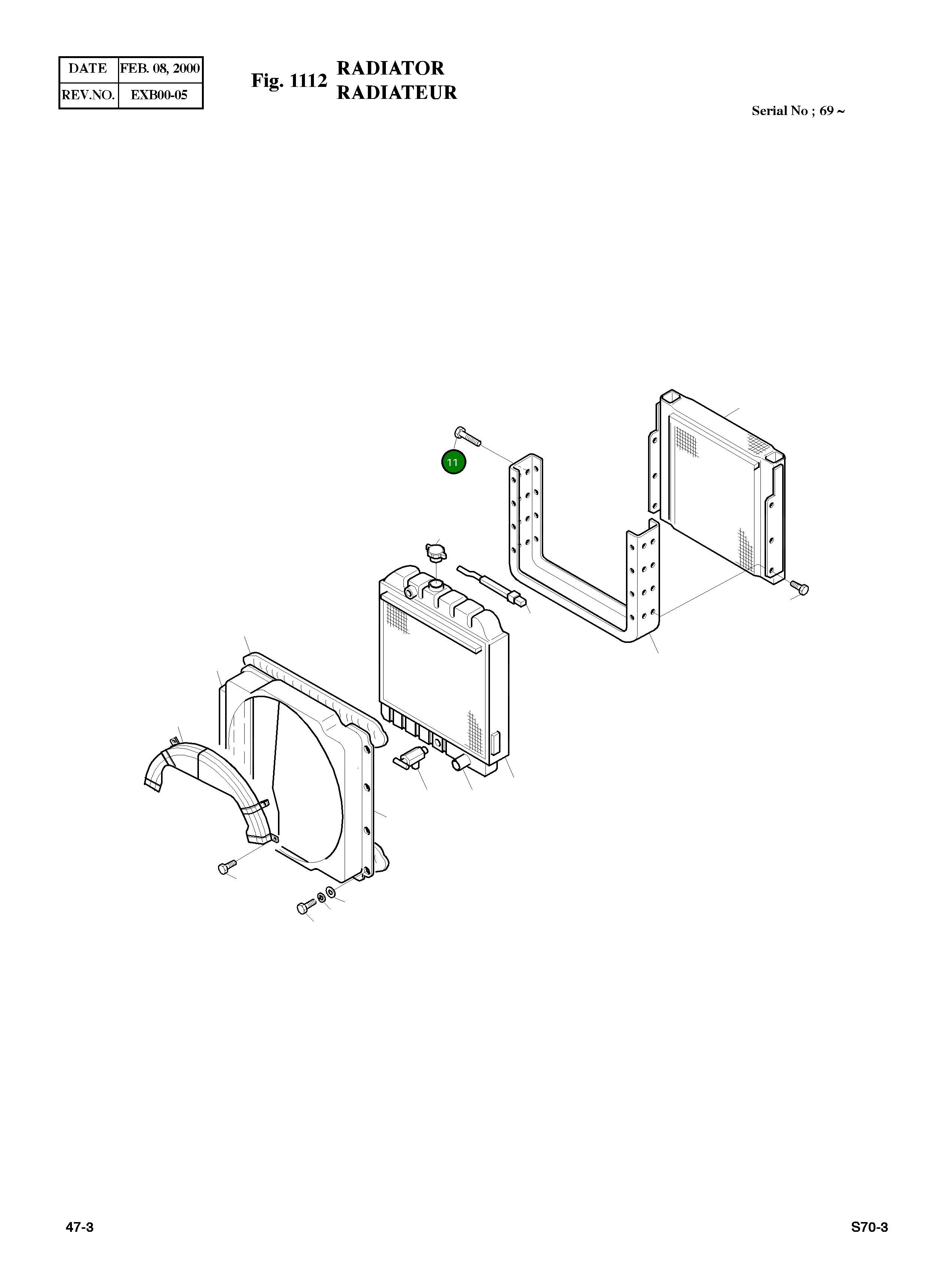 Болт M10X1.25X20 S0711853 Komatsu