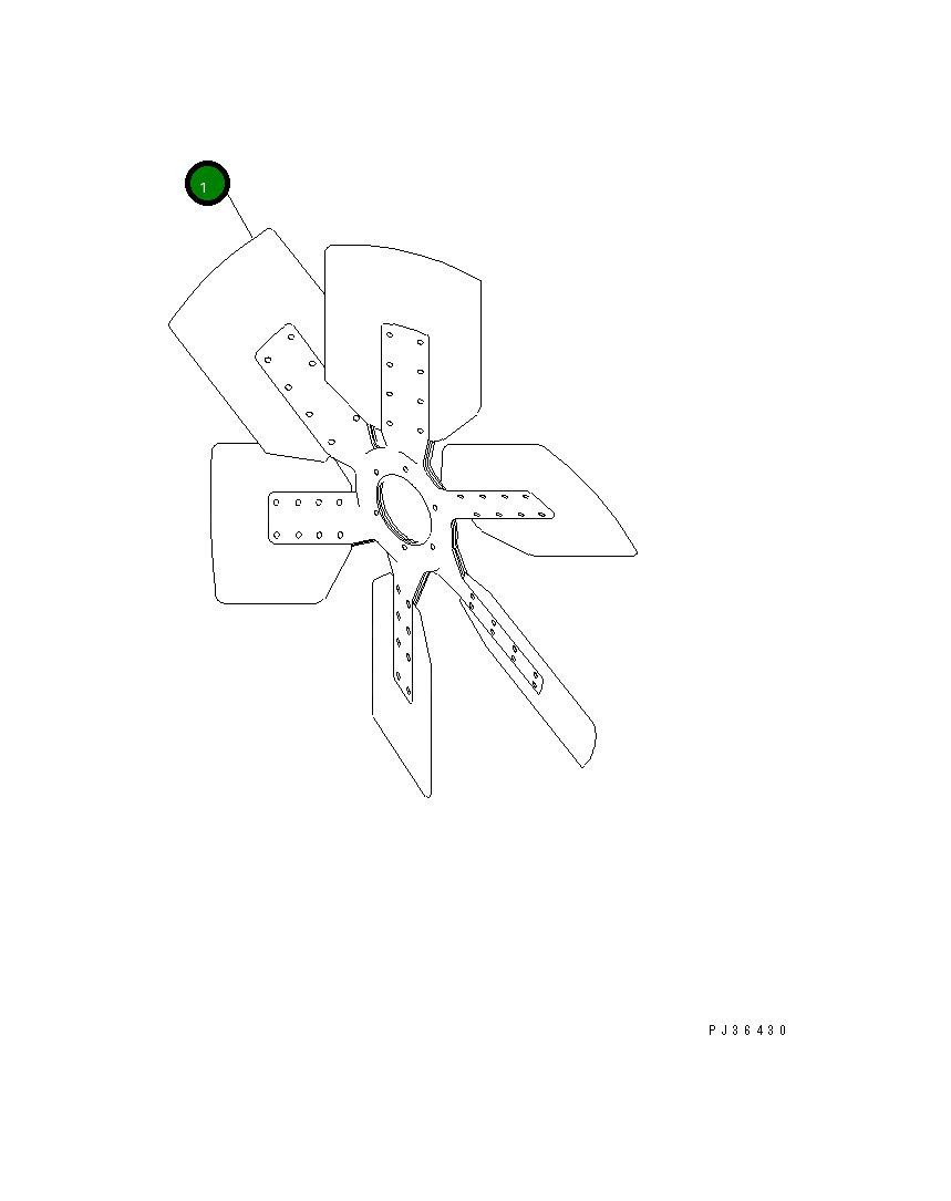 Вентилятор охлаждения 600-643-9530 Komatsu