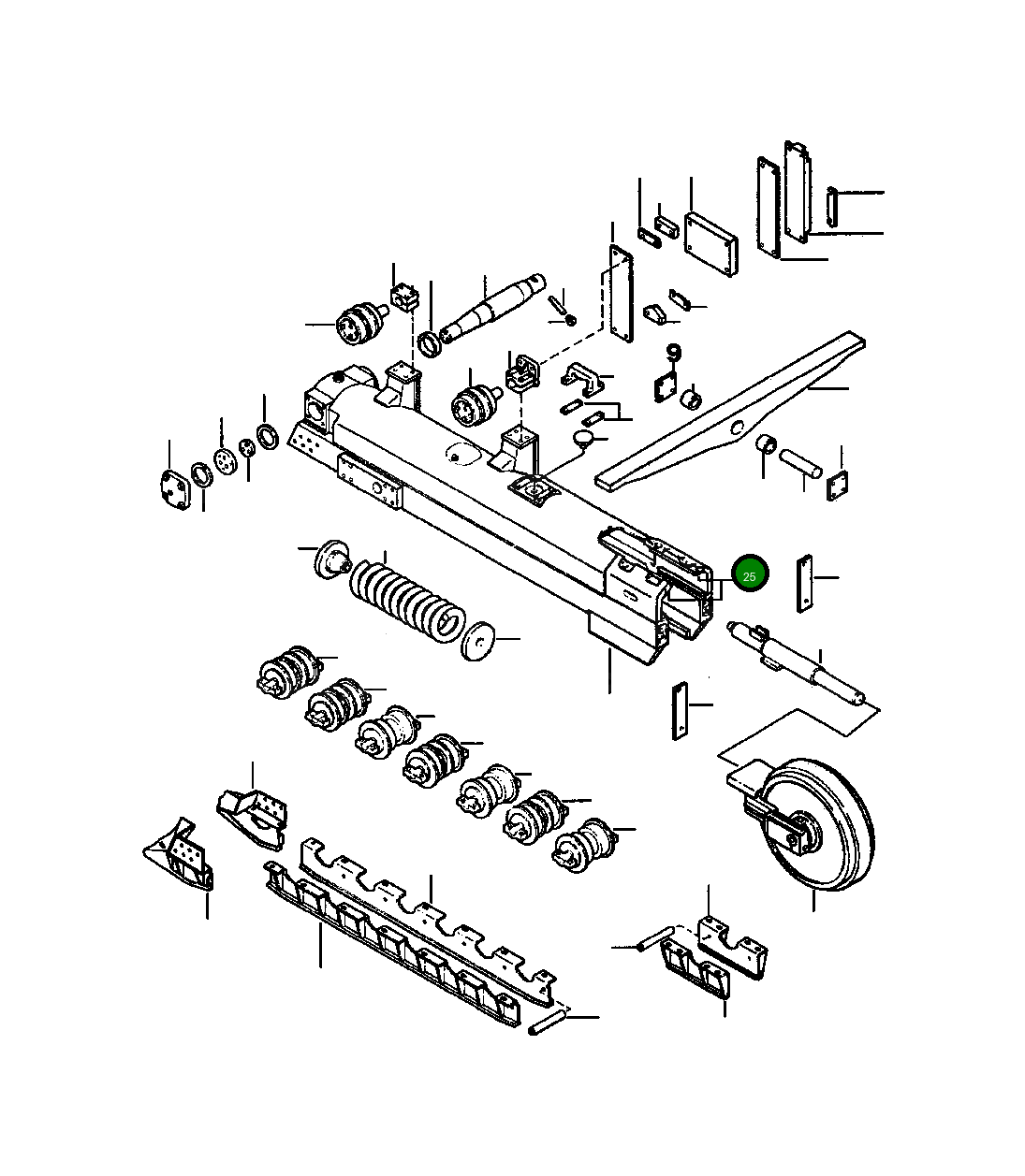 Верхняя направляющая штанга в сборе 1251 883 H91 Komatsu