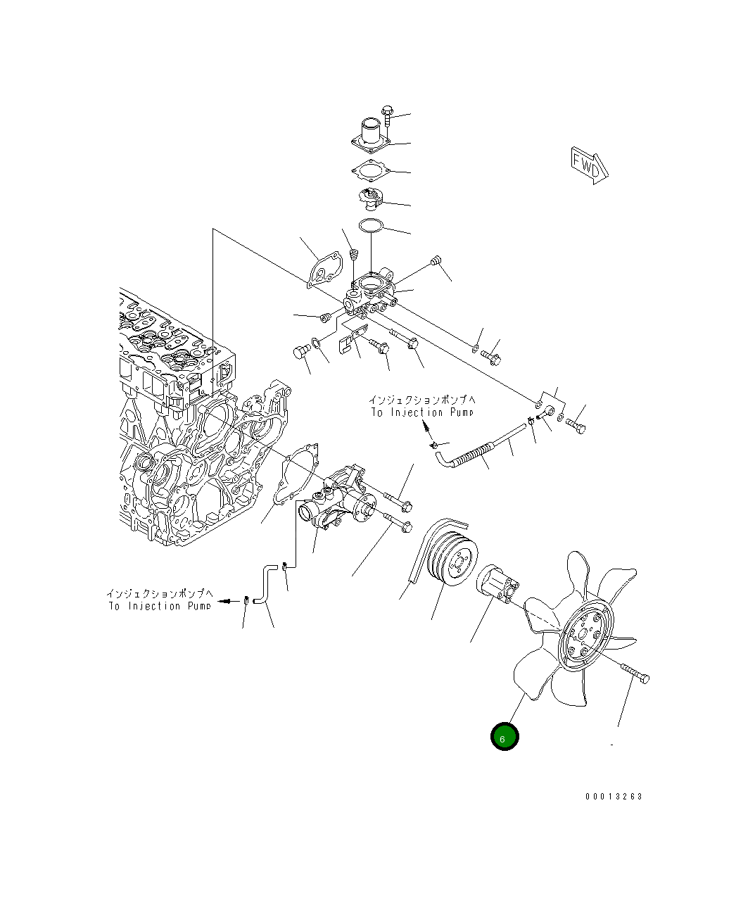 Вентилятор охлаждения YM129900-44700 Komatsu