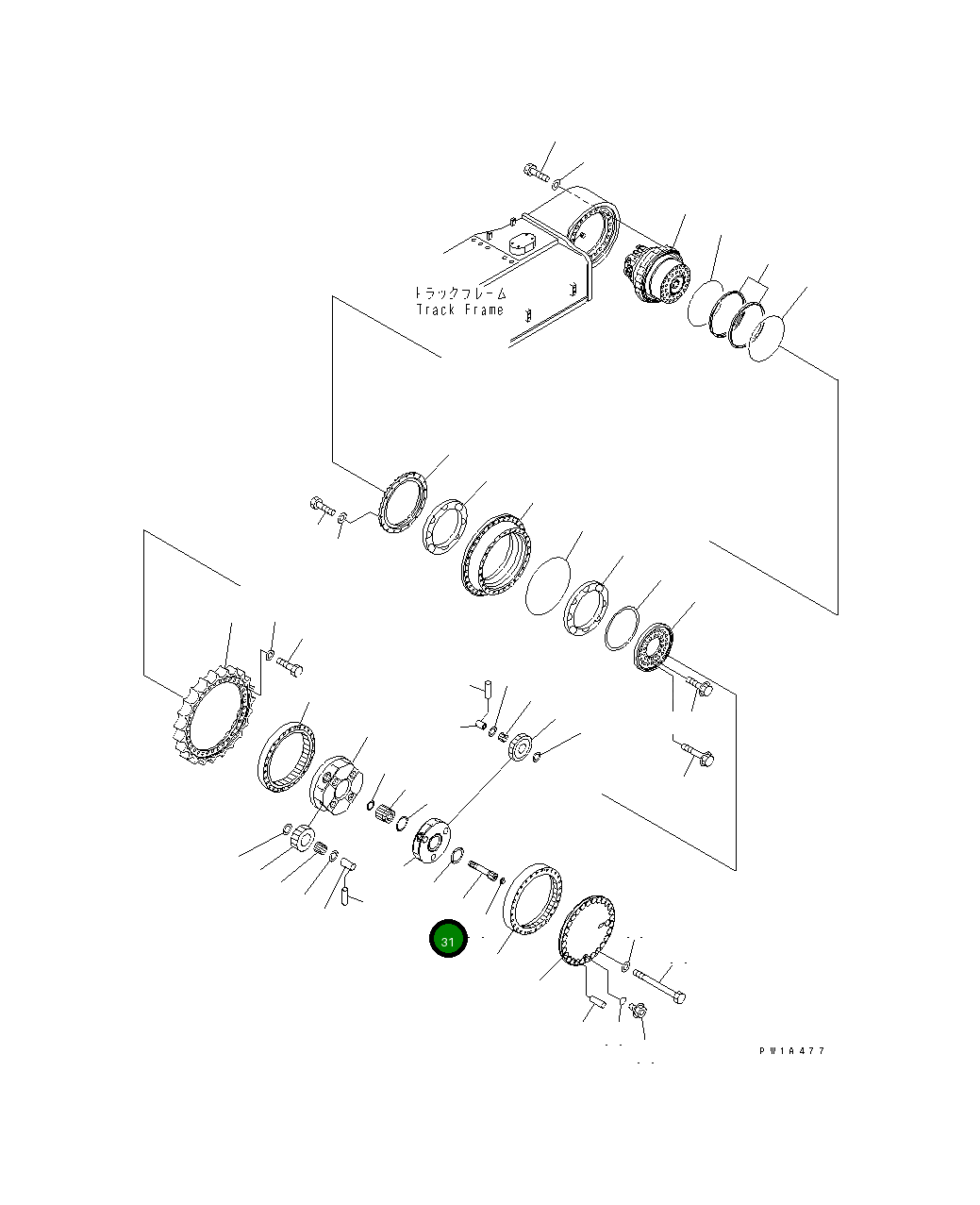 Вал 21M-27-11110 Komatsu