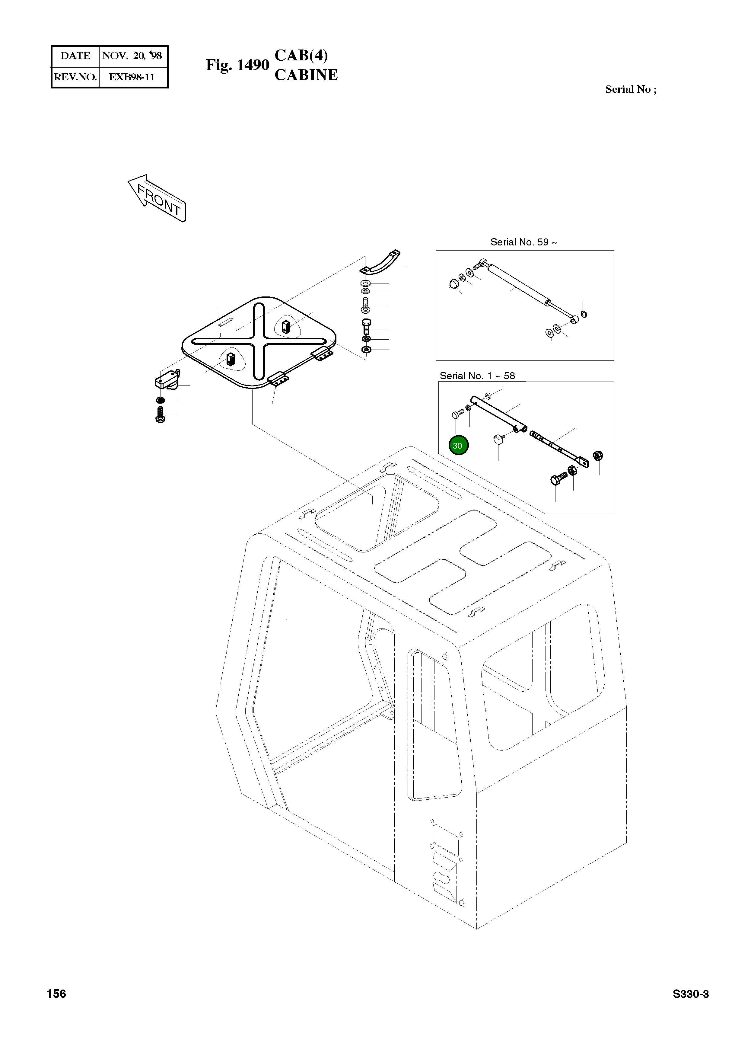 Болт M6X1.0X30 S0553253 Komatsu