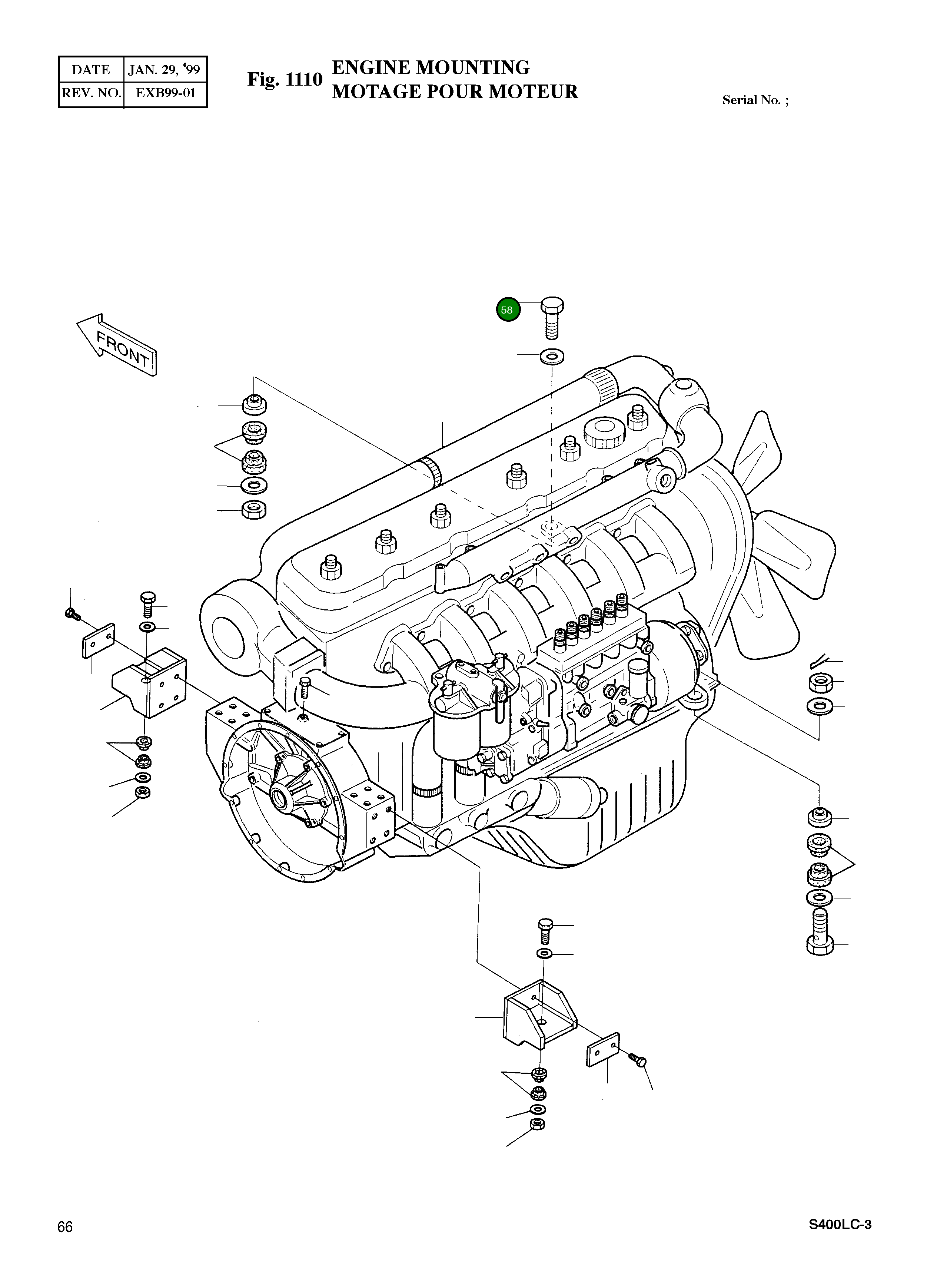 Болт M22X1.5X170 S0774161 Komatsu