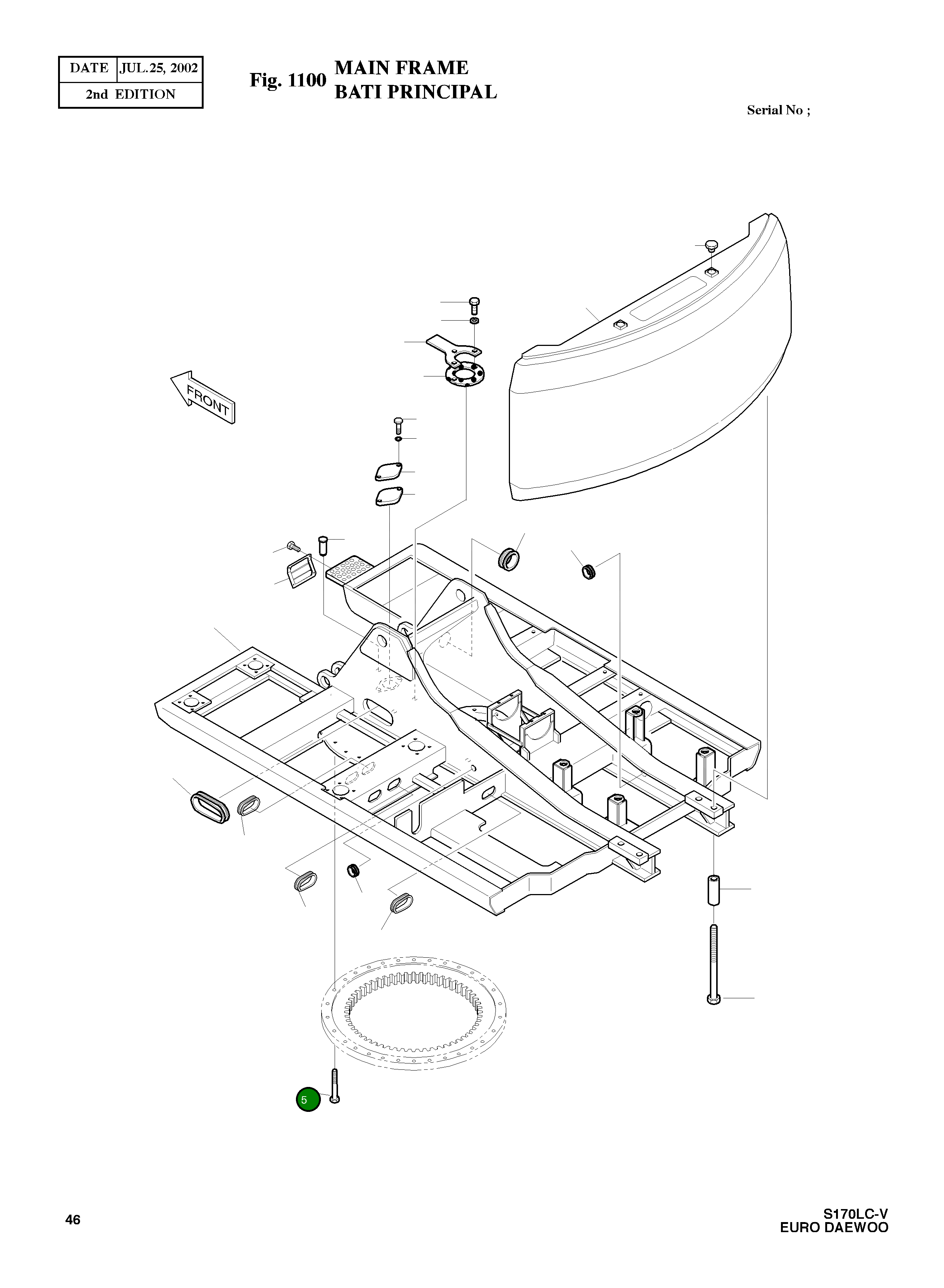 Болт M20X2.5X105 S0570961 Komatsu