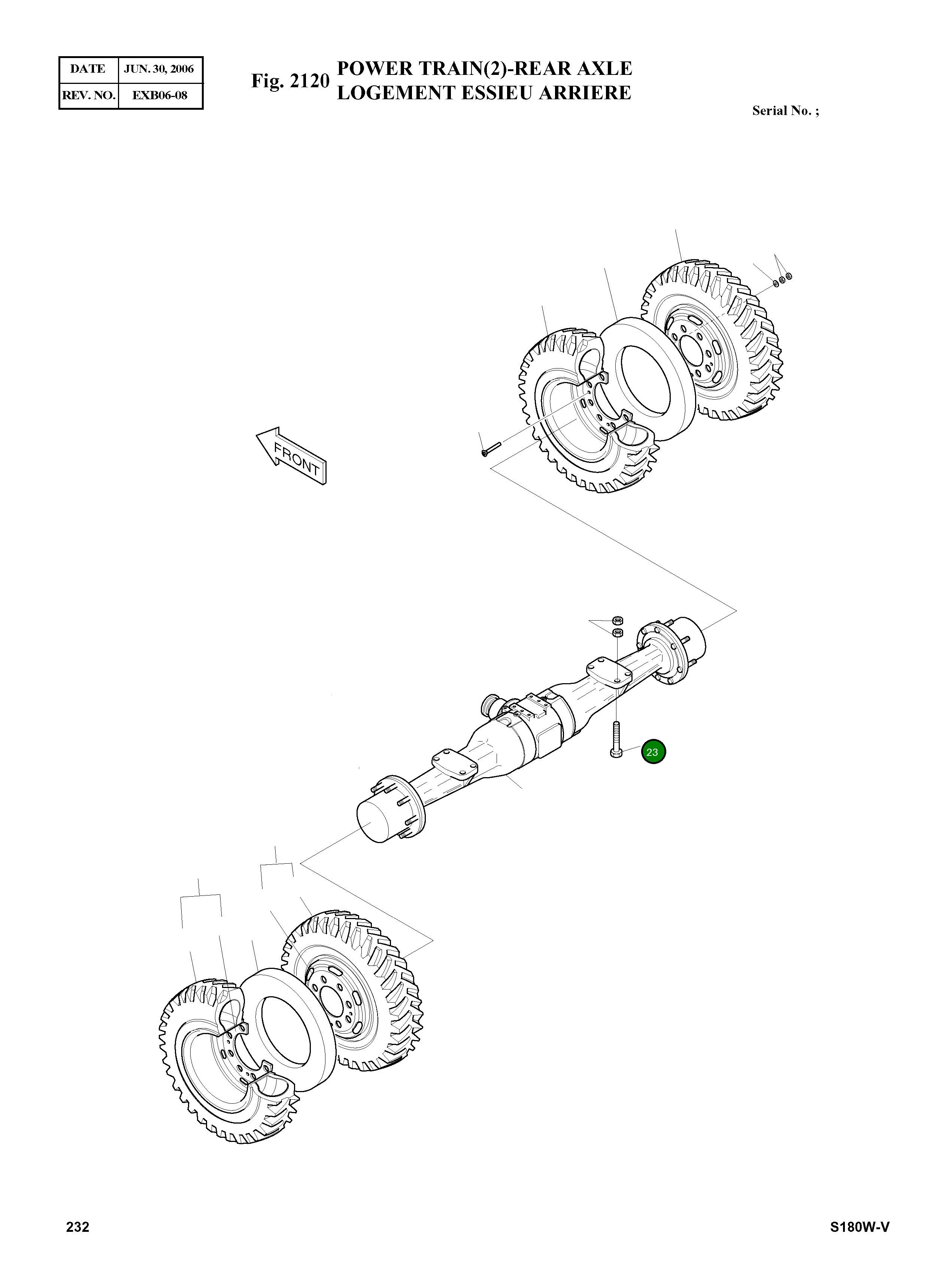 Болт M20X1.5X170 S0771861 Komatsu