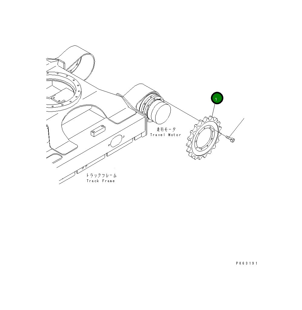 Ведущая звезда 22J-27-16111 Komatsu