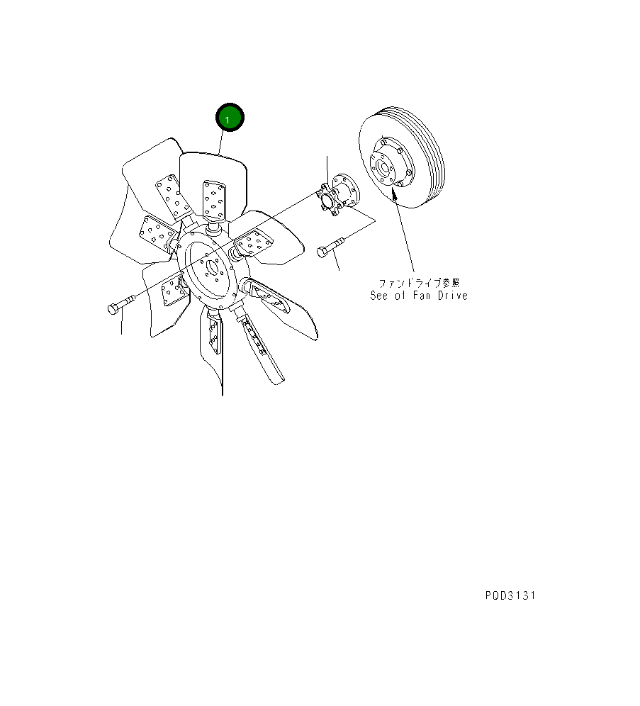 Вентилятор охлаждения 600-614-2900 Komatsu