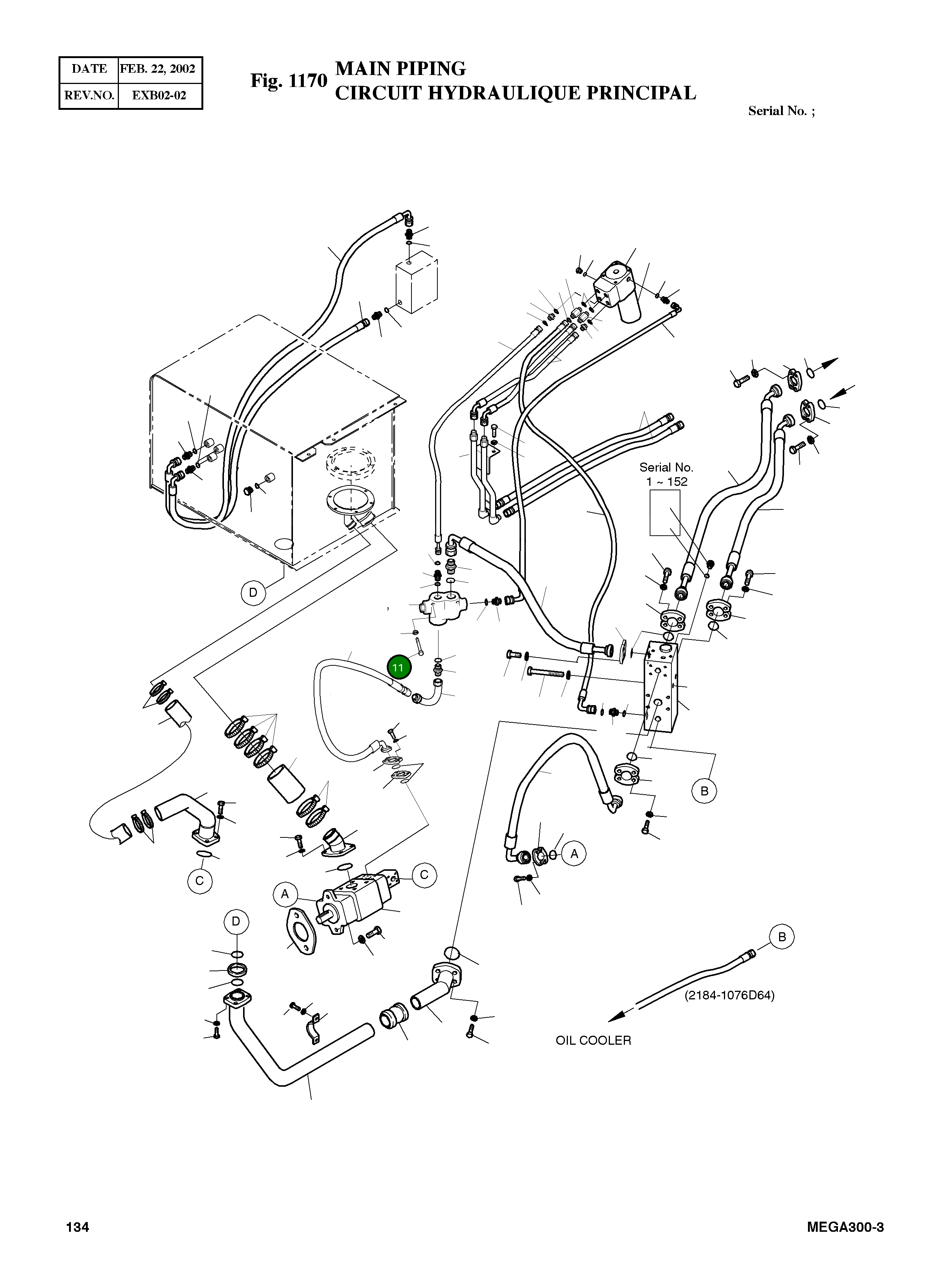 Болт M8X1.25X70 S0556753 Komatsu