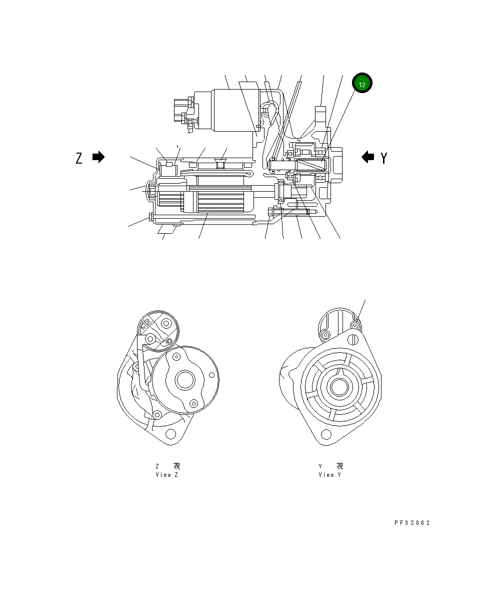 Вал YMX211495009 Komatsu