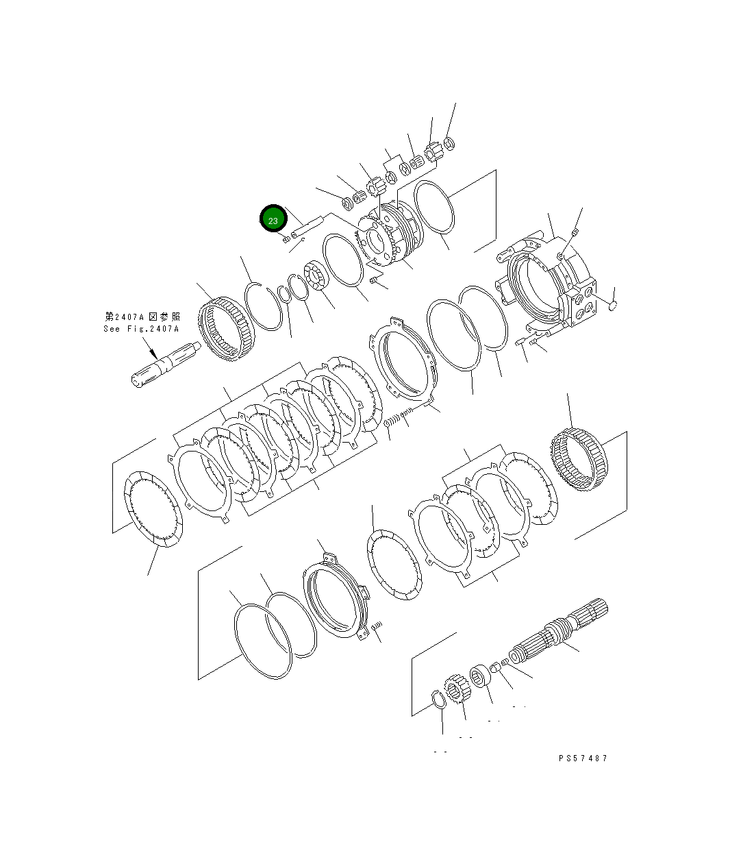 Вал 23A-15-12530 Komatsu
