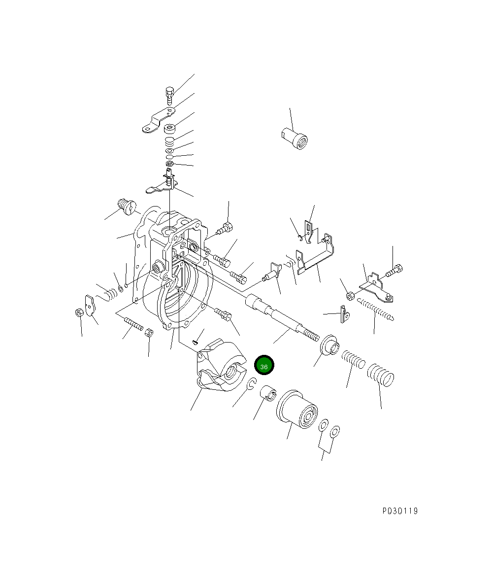 Вал DK159205-2101 Komatsu