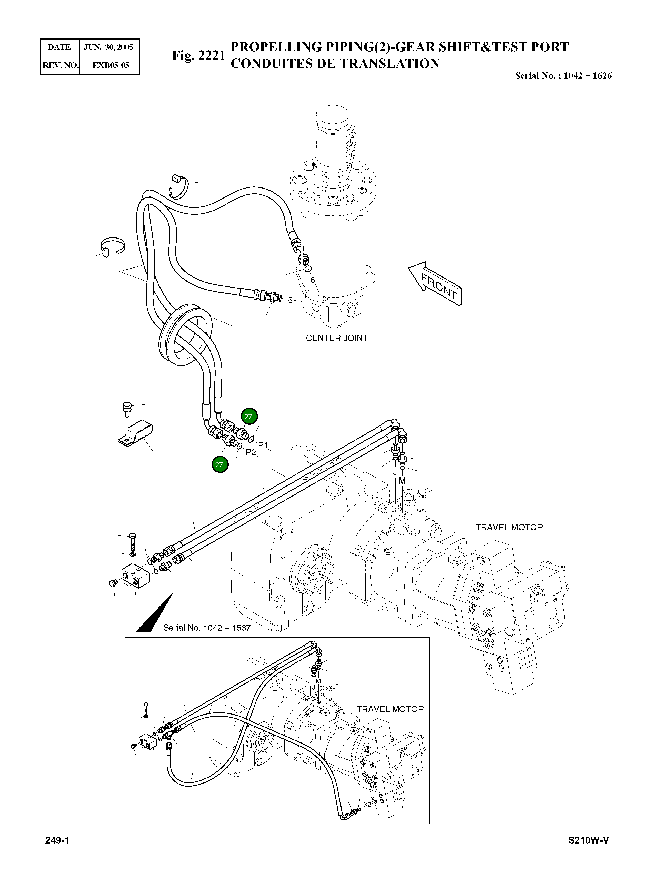 Адаптер M16X1.5-PF3/8 2181-1126D56 Komatsu