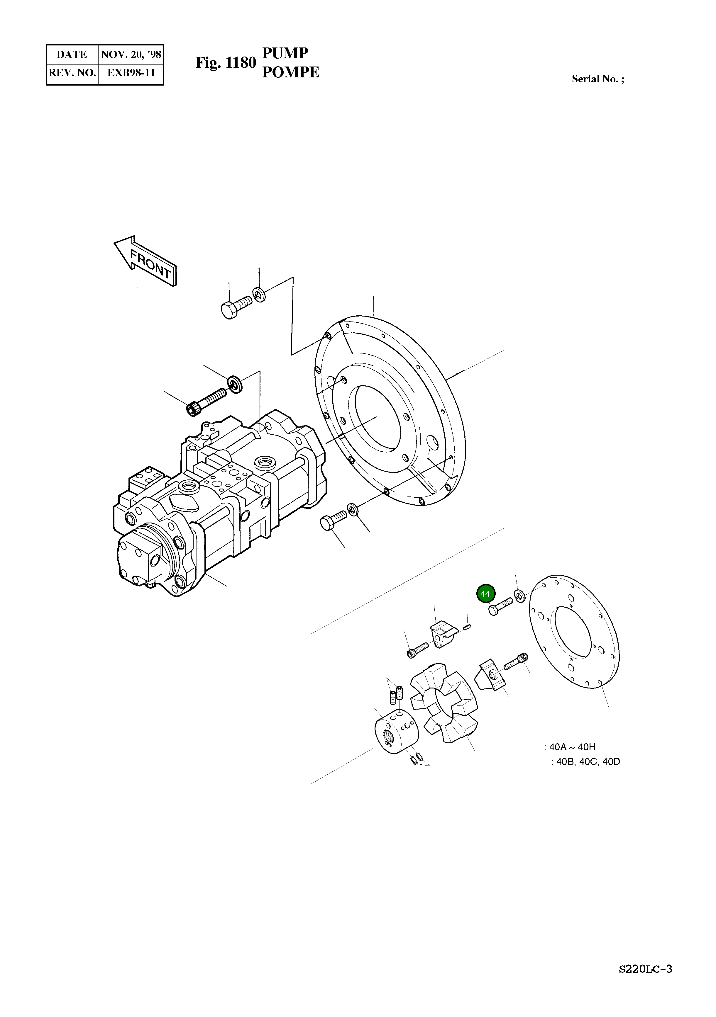 Болт M10X1.5X35 S0558261 Komatsu