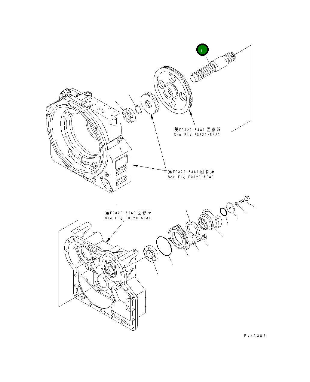 Вал 21J-15-12130 Komatsu