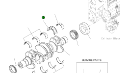 Коренной подшипник 1,00 мм, увеличенный 6754-36-1910 Komatsu