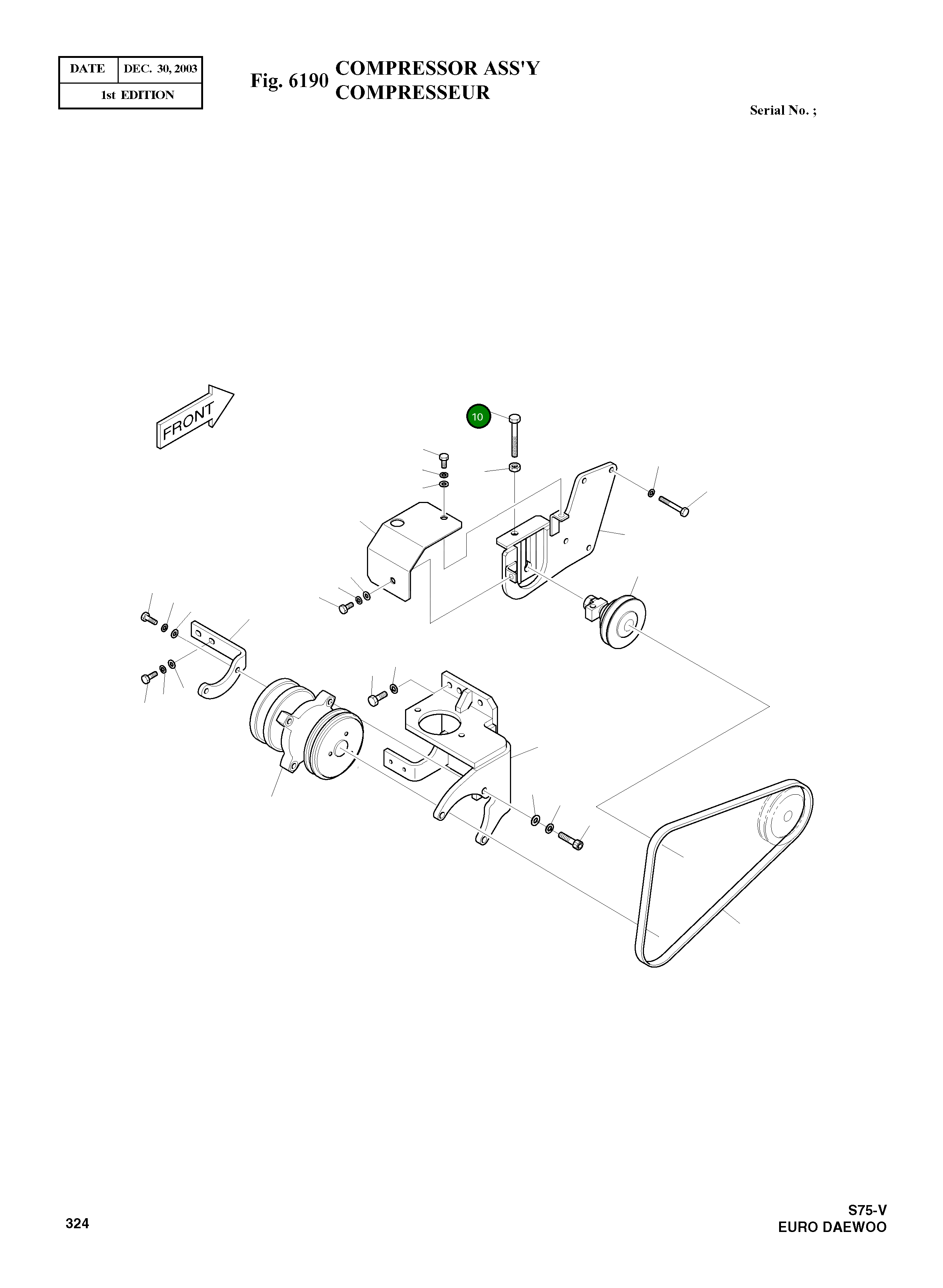 Болт M10X1.5X80 S0513253 Komatsu