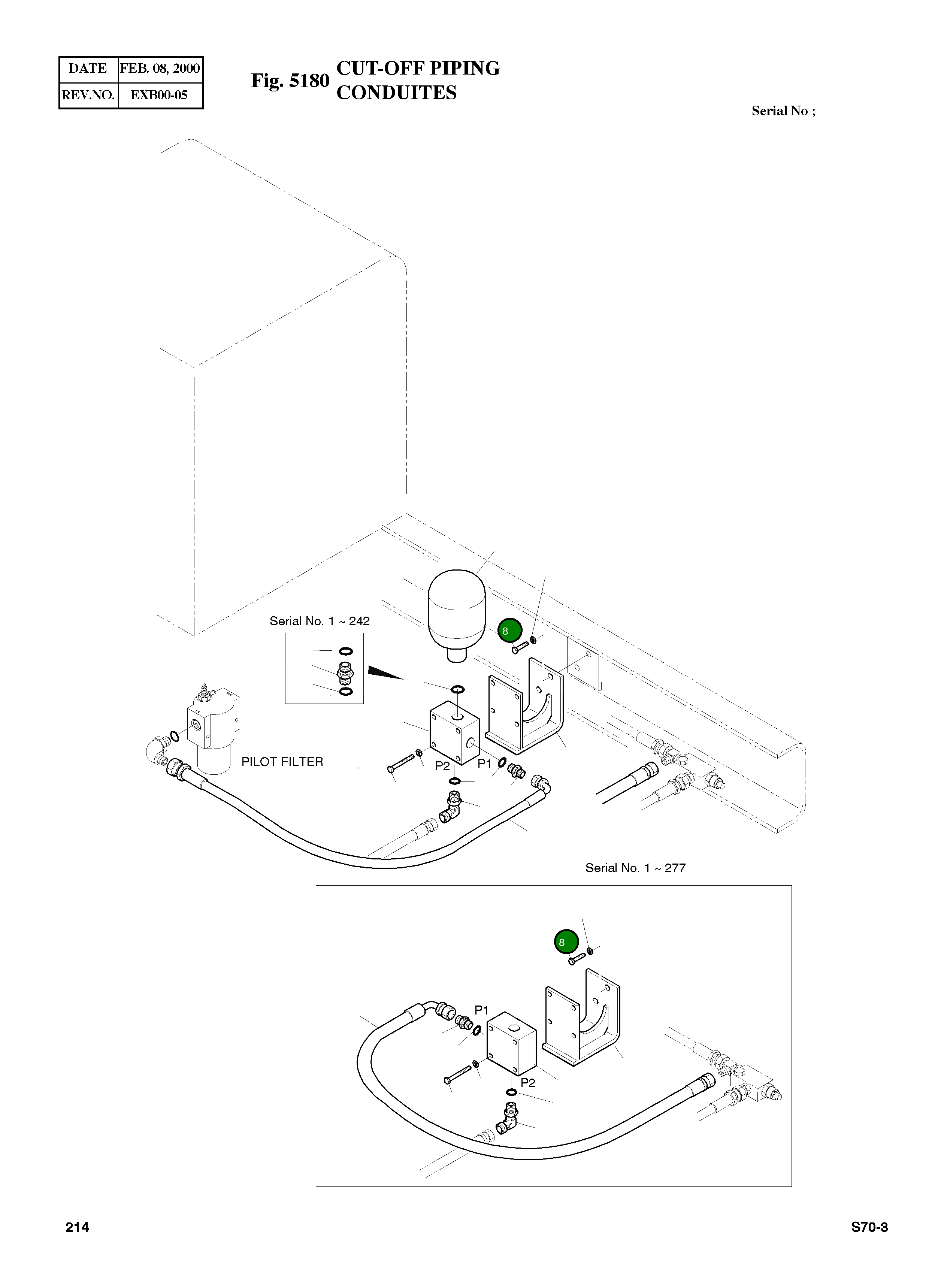 Болт M8X1.0X20 S0508853 Komatsu