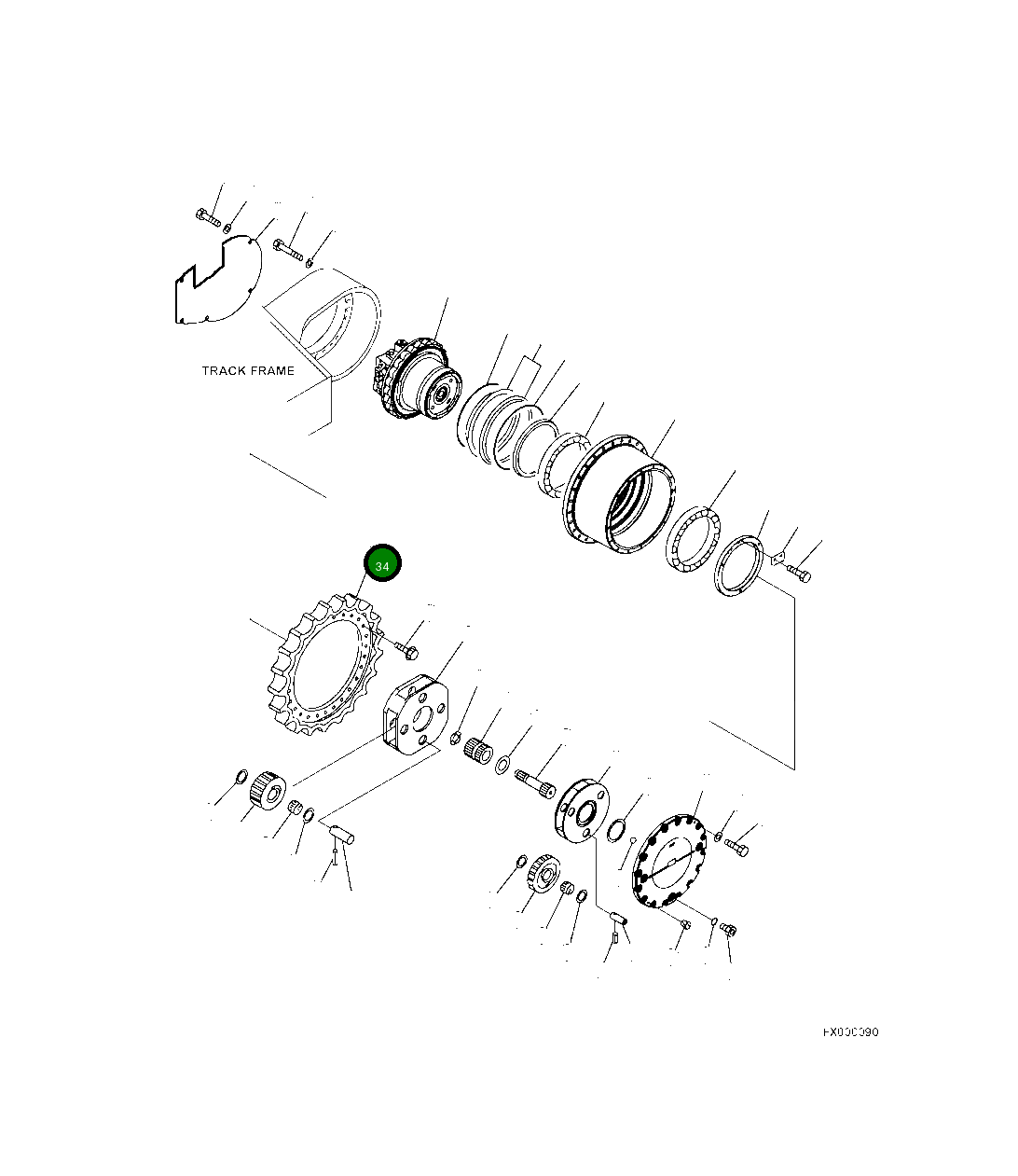 Ведущая звезда 4A1-27-10010 Komatsu