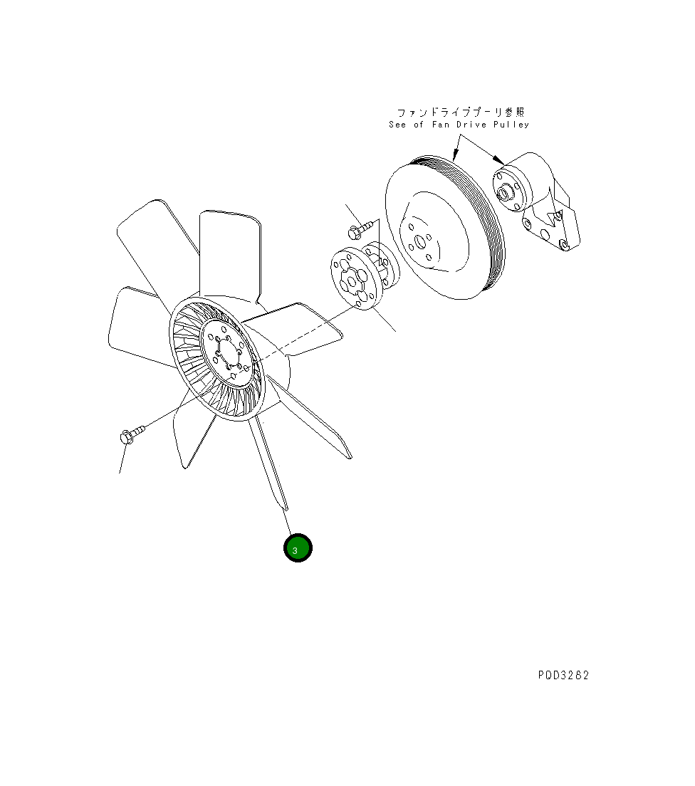 Вентилятор охлаждения 600-623-6580 Komatsu