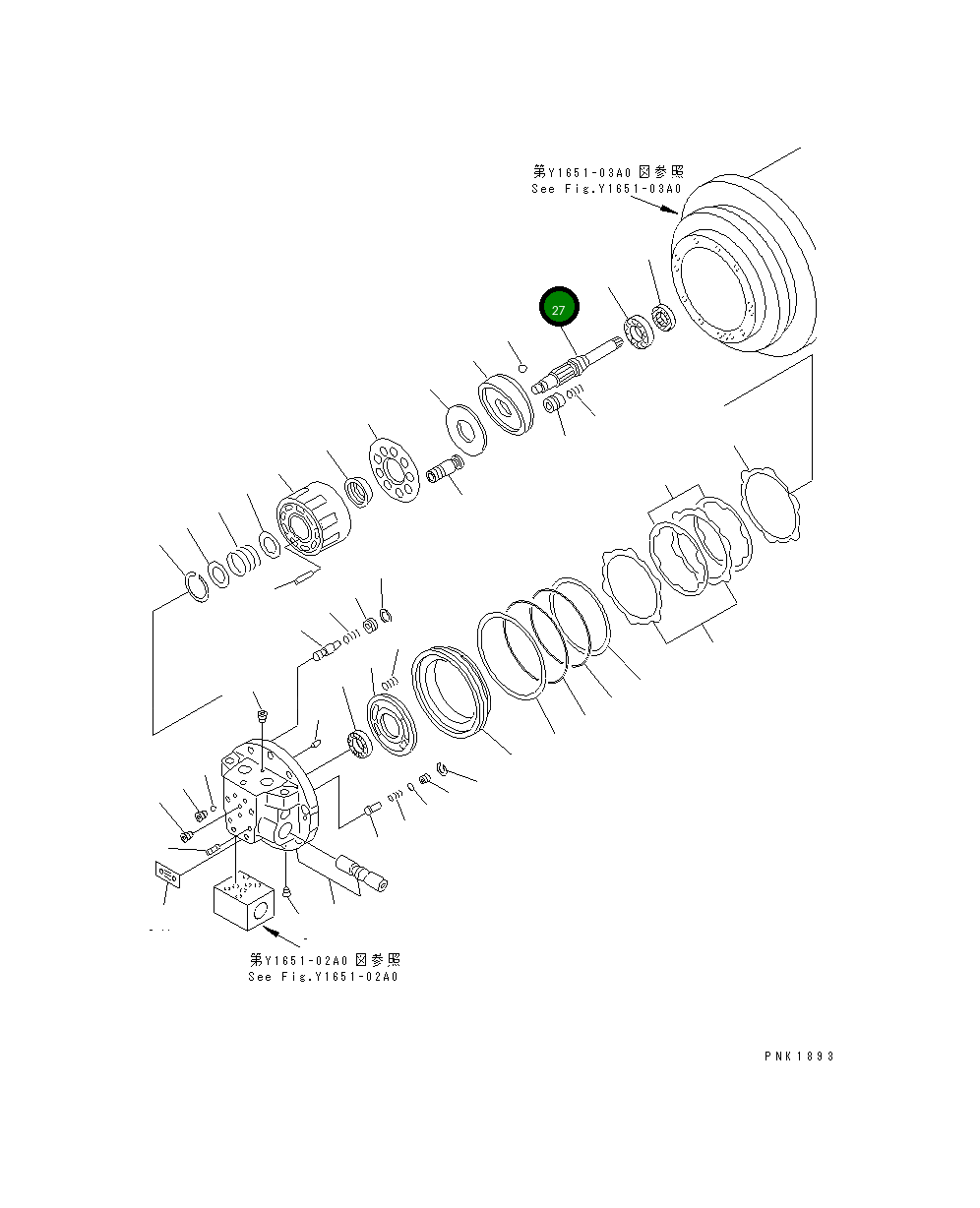 Вал TZ200B2002-01 Komatsu