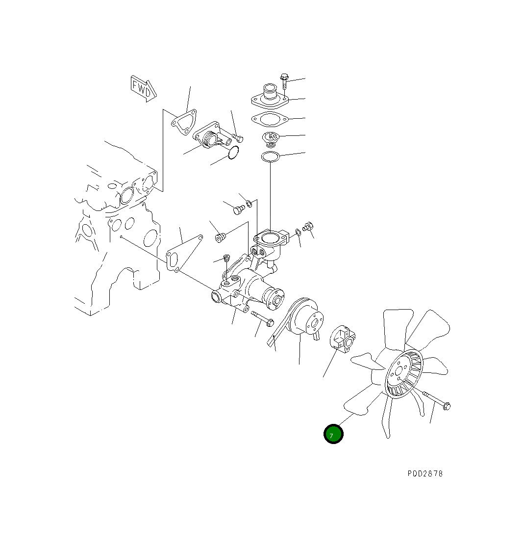 Вентилятор охлаждения YM121267-44741 Komatsu