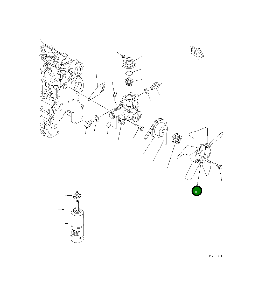 Вентилятор охлаждения 451-649 Komatsu