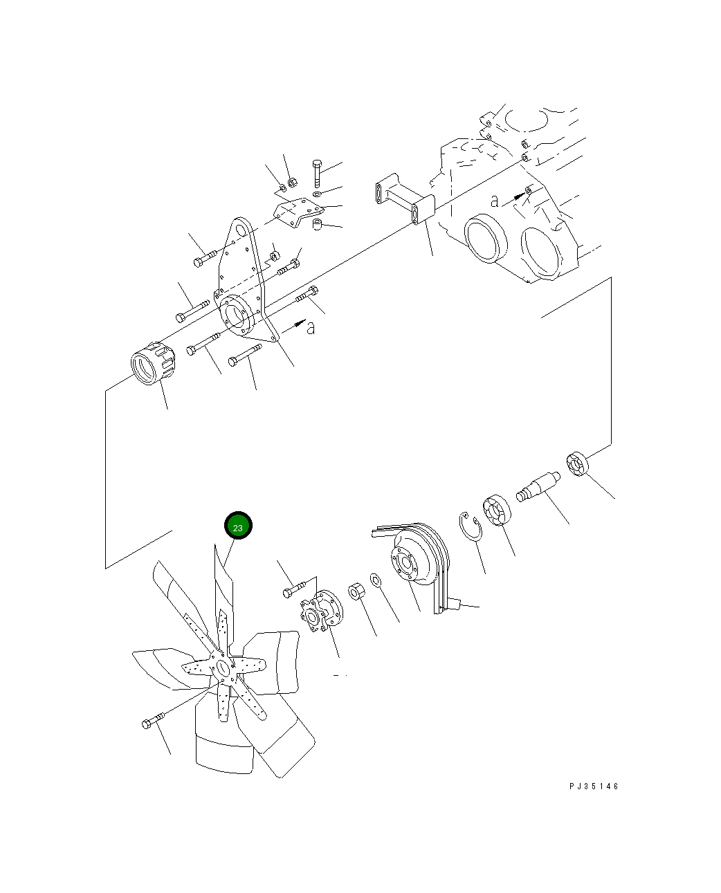 Вентилятор охлаждения 600-635-0800 Komatsu