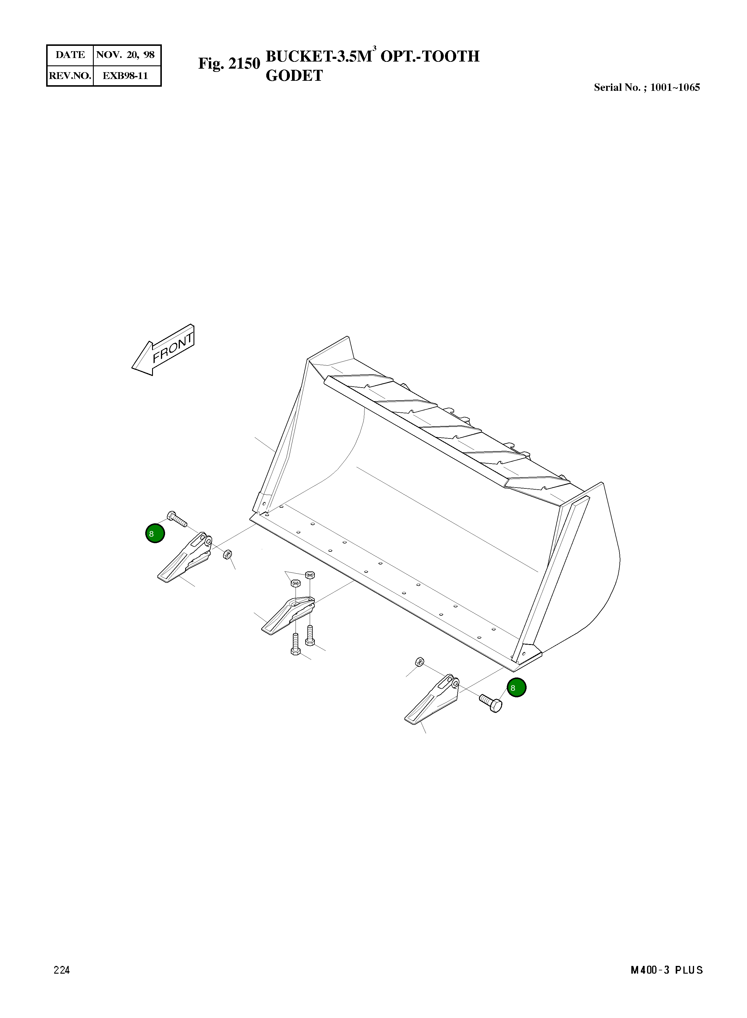 Болт M30X2X125 S0779961 Komatsu