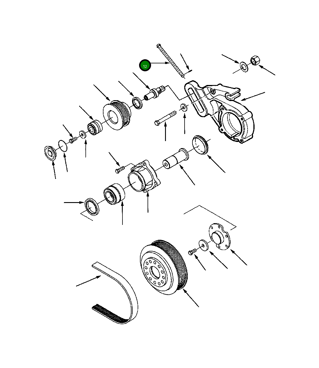 Болт (M10x1.50x145) 1295 207 H1 Komatsu