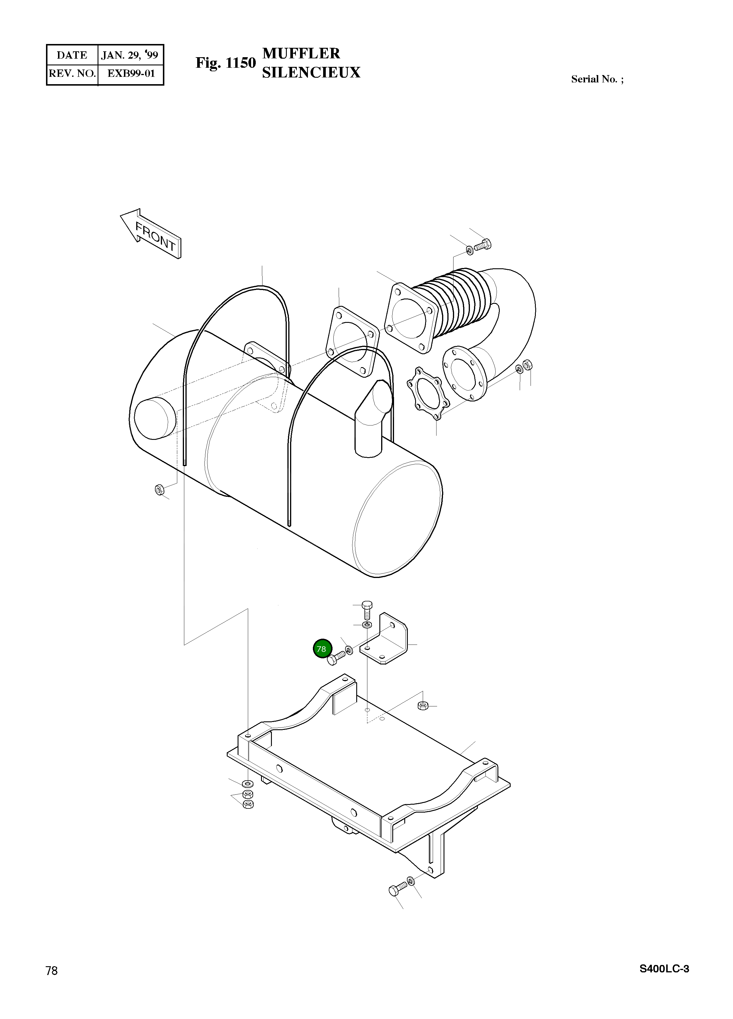 Болт M14X1.5X50 S0762961 Komatsu