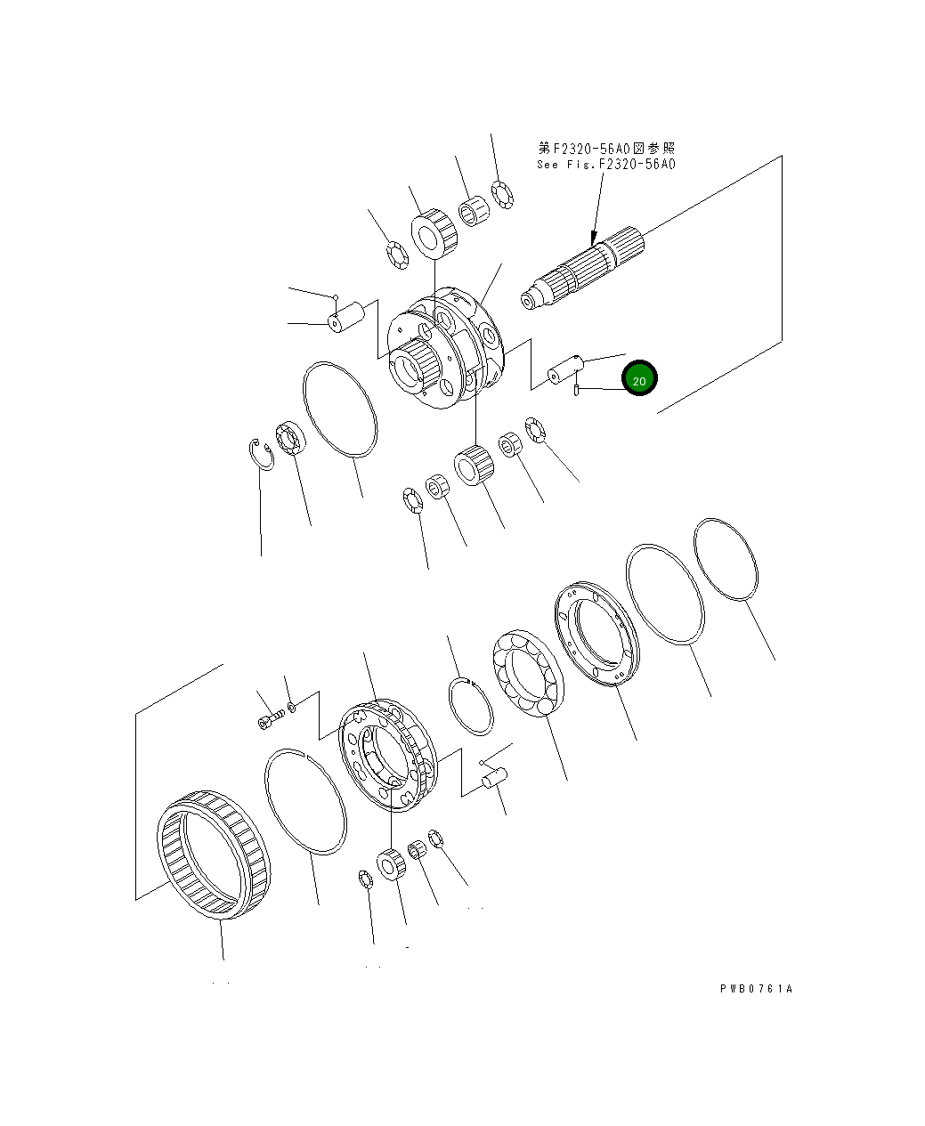 Вал 17M-15-42520 Komatsu