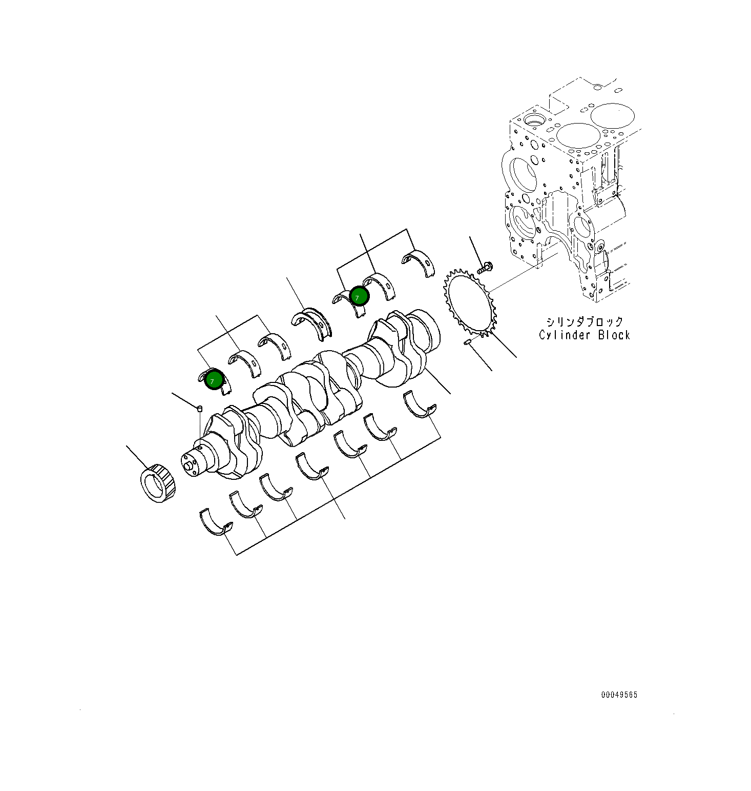Верхний упорный подшипник 6754-32-1930 Komatsu