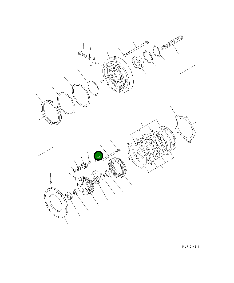 Вал 23E-15-12510 Komatsu