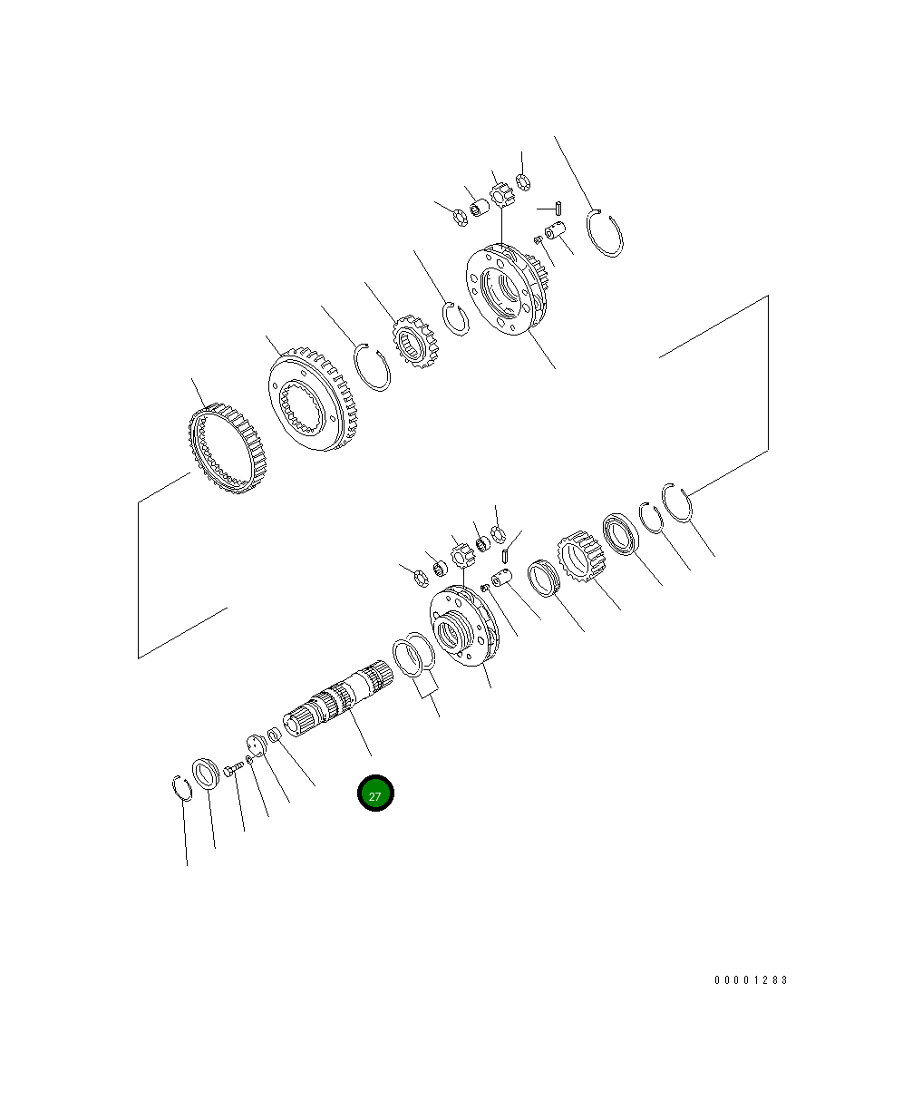 Вал 41E-15-12121 Komatsu