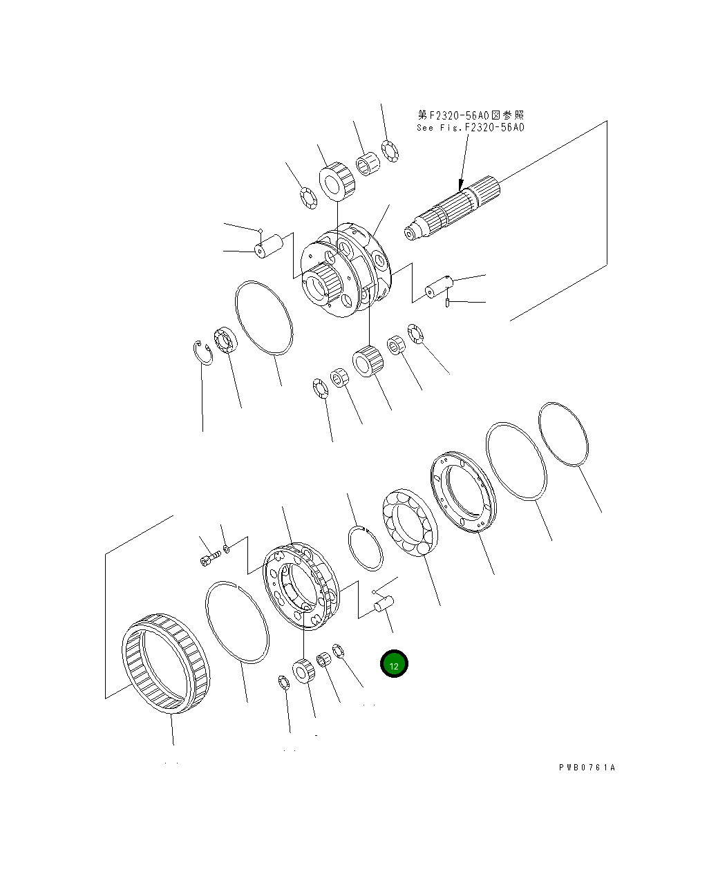 Вал 17M-15-42510 Komatsu
