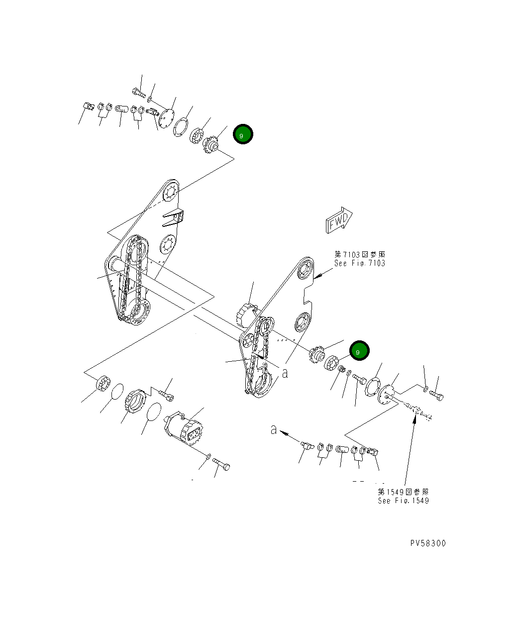Ведущая звезда 262-70-27160 Komatsu
