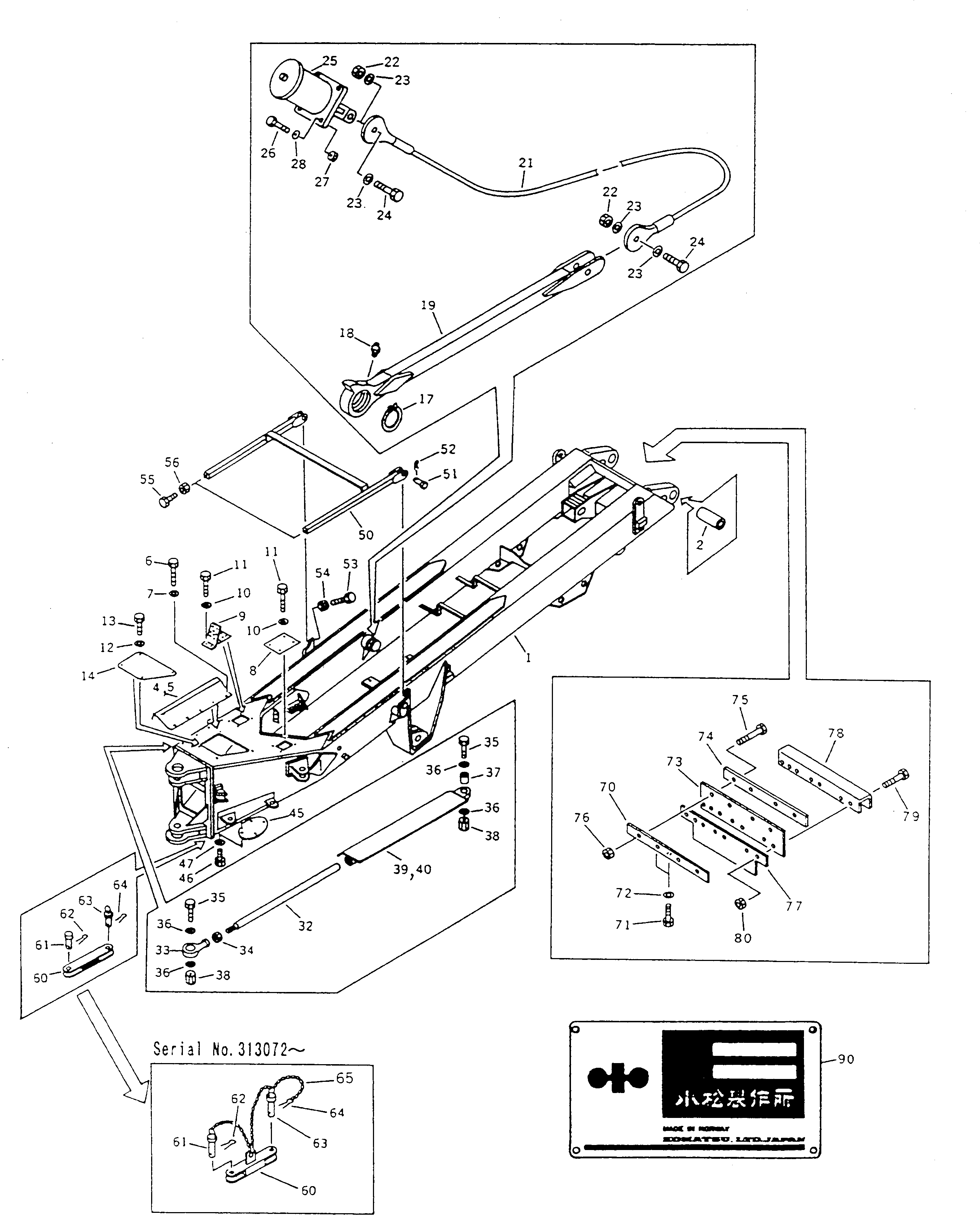 Болт,(M16X70) BW160515 Komatsu