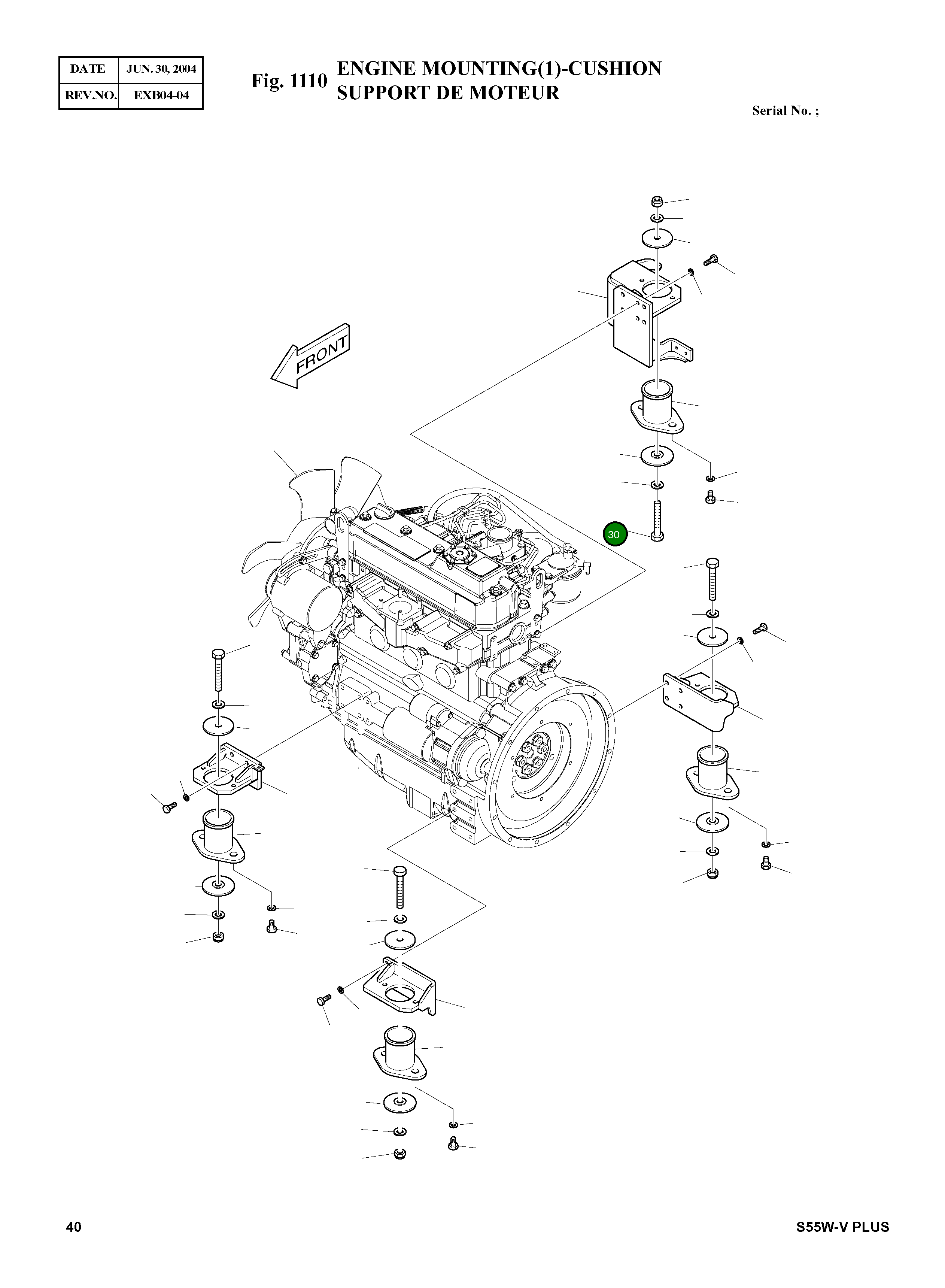 Болт M16X1.5X105 S0766361 Komatsu