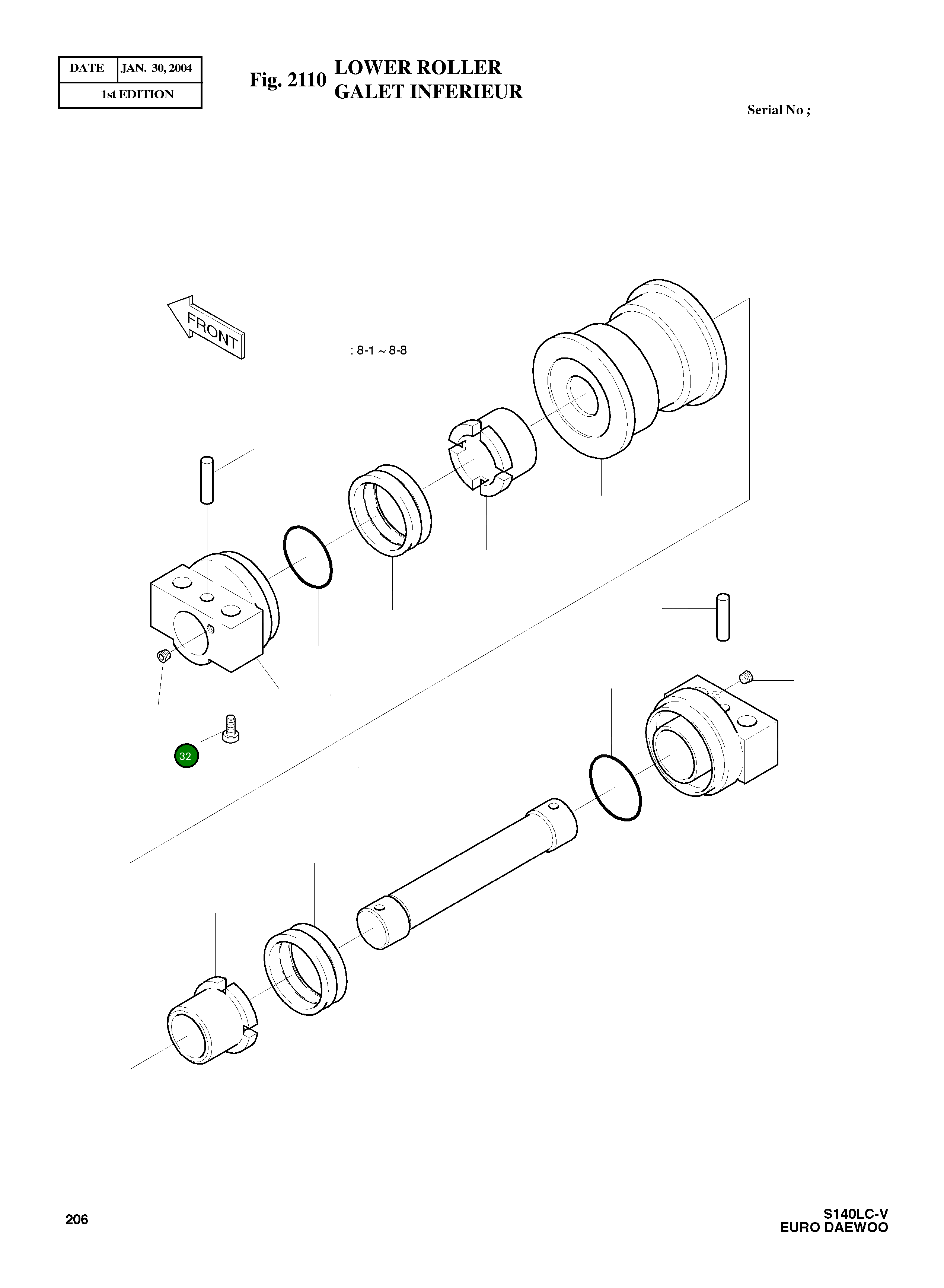 Болт M16X1.5X75 S0765766 Komatsu