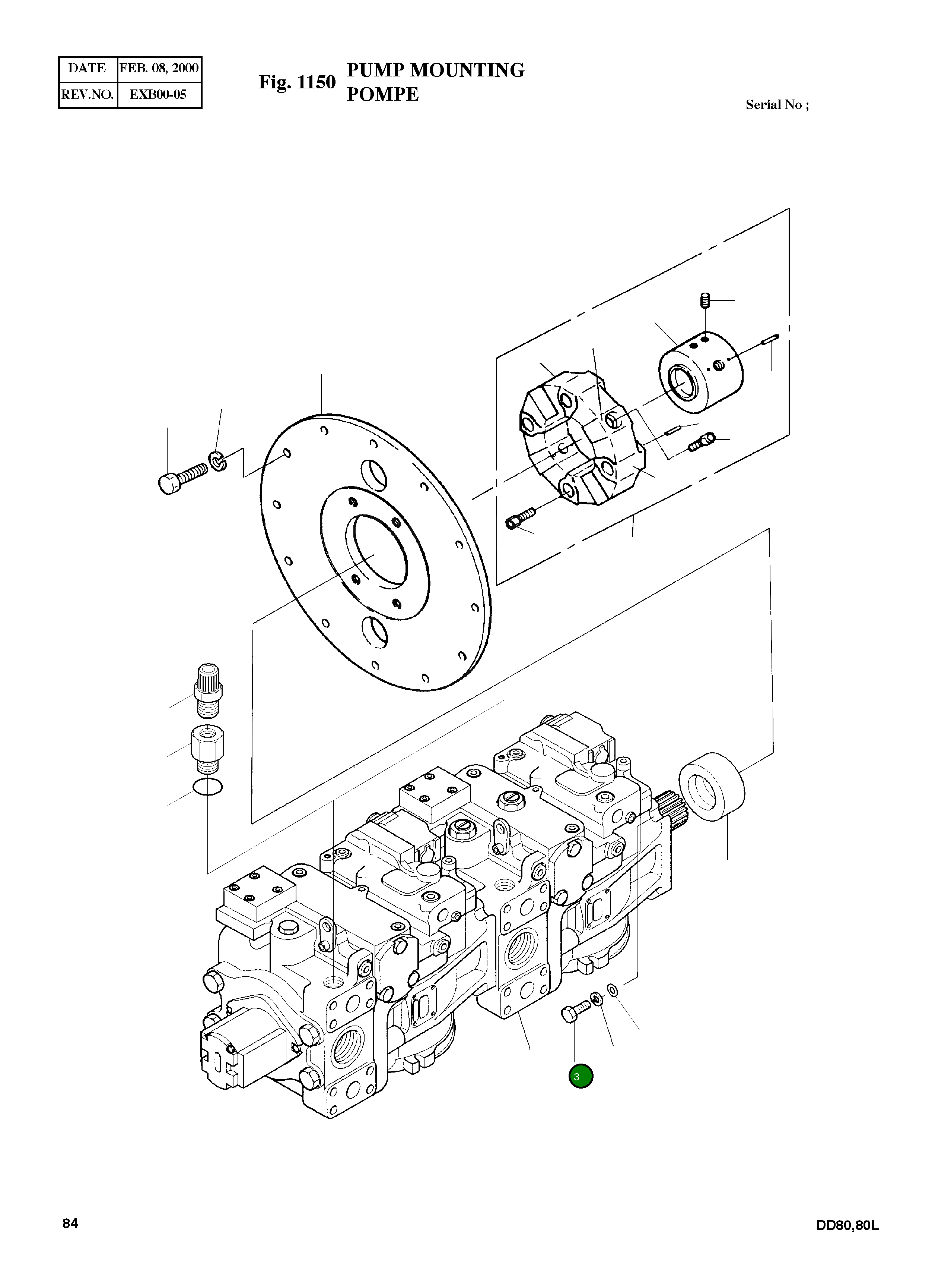 Болт M14X1.5X35 S0718361 Komatsu
