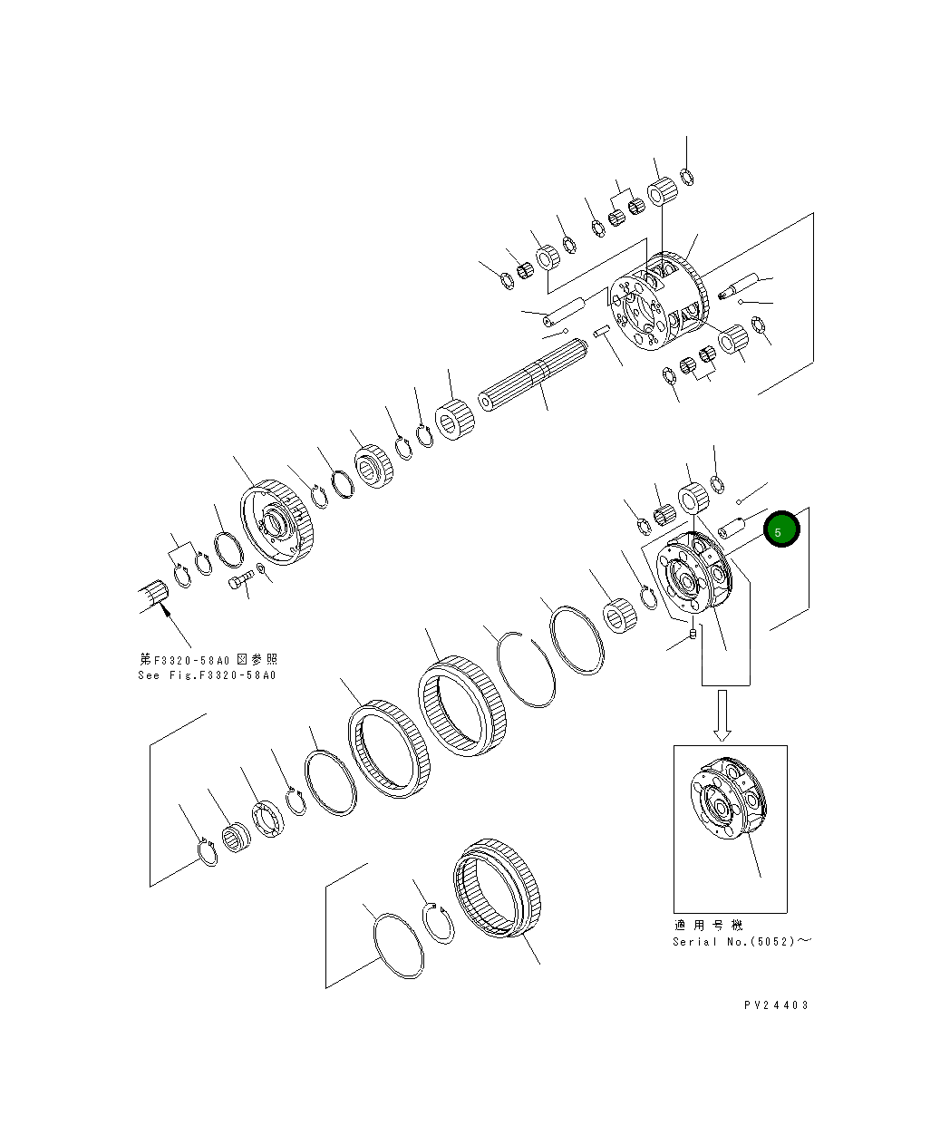 Вал 17A-15-12533 Komatsu