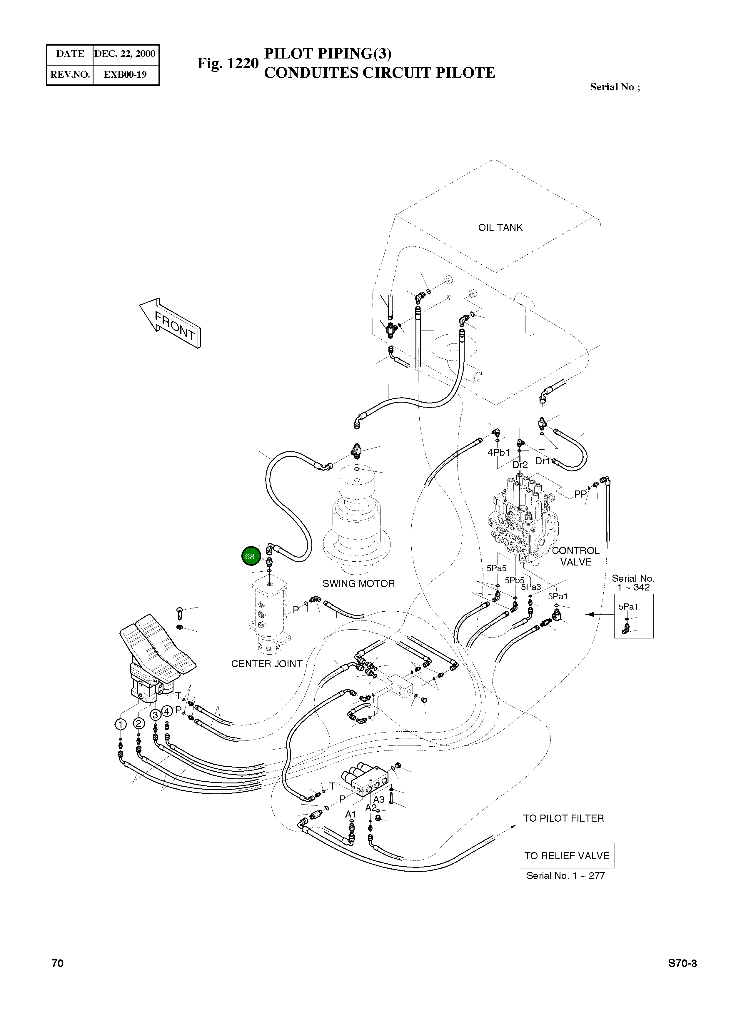 Адаптер PFO3/8 PF1/2 2181-1126D20 Komatsu