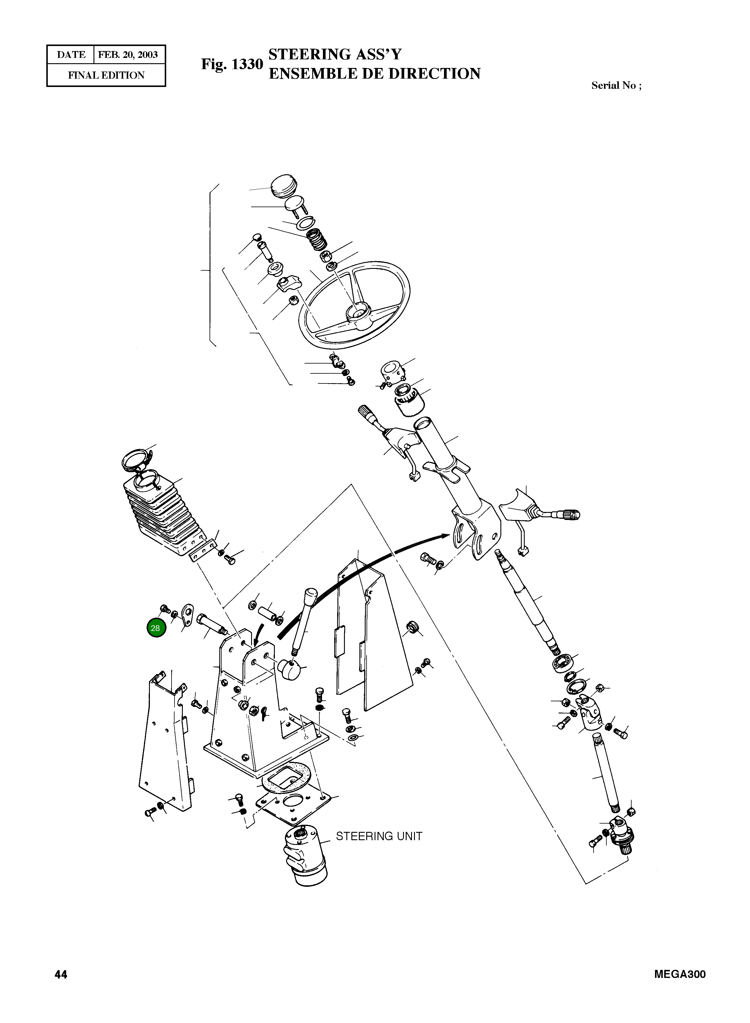 Болт M8X1.0X12 S0708453 Komatsu