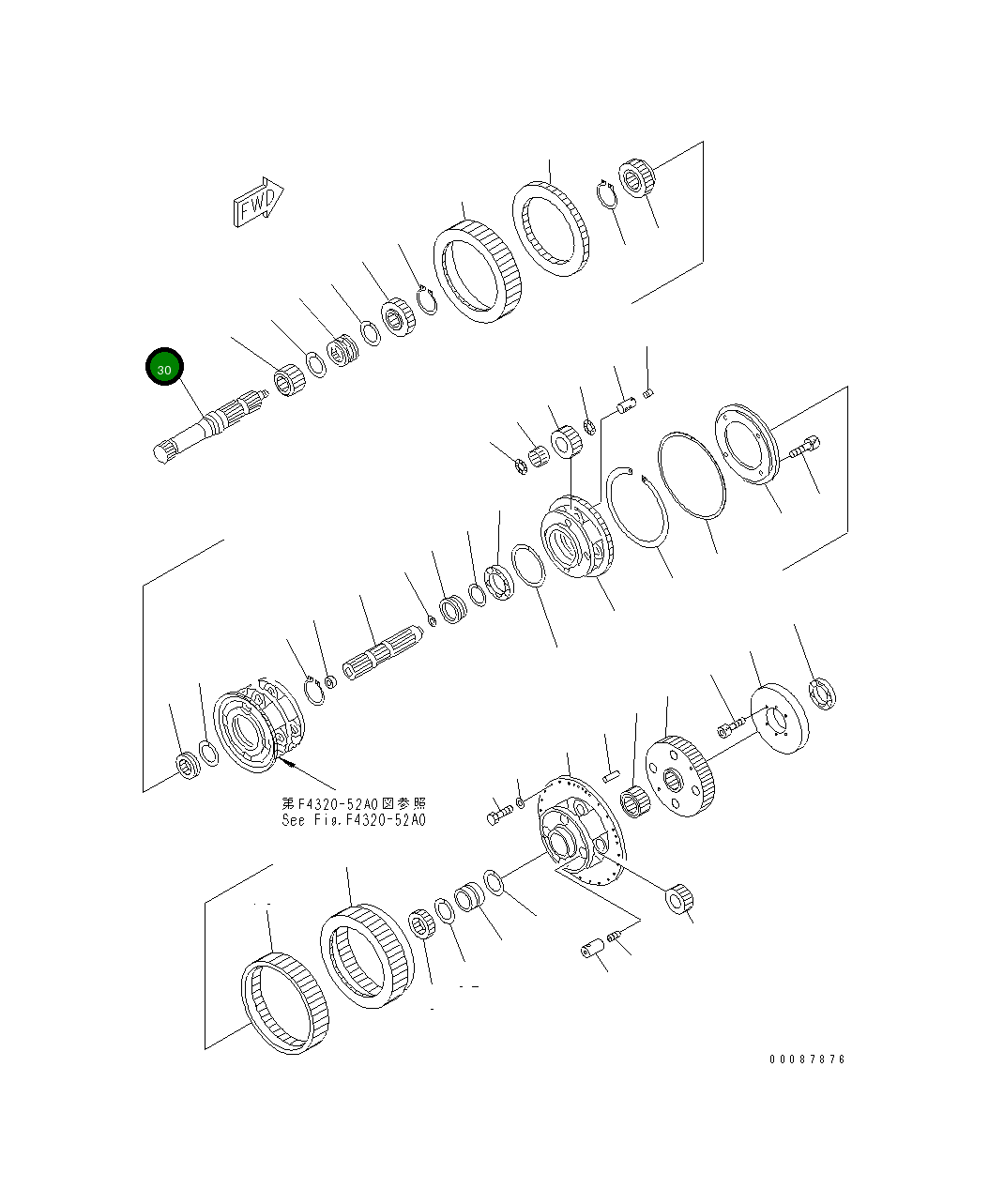 Вал 427-15-12141 Komatsu