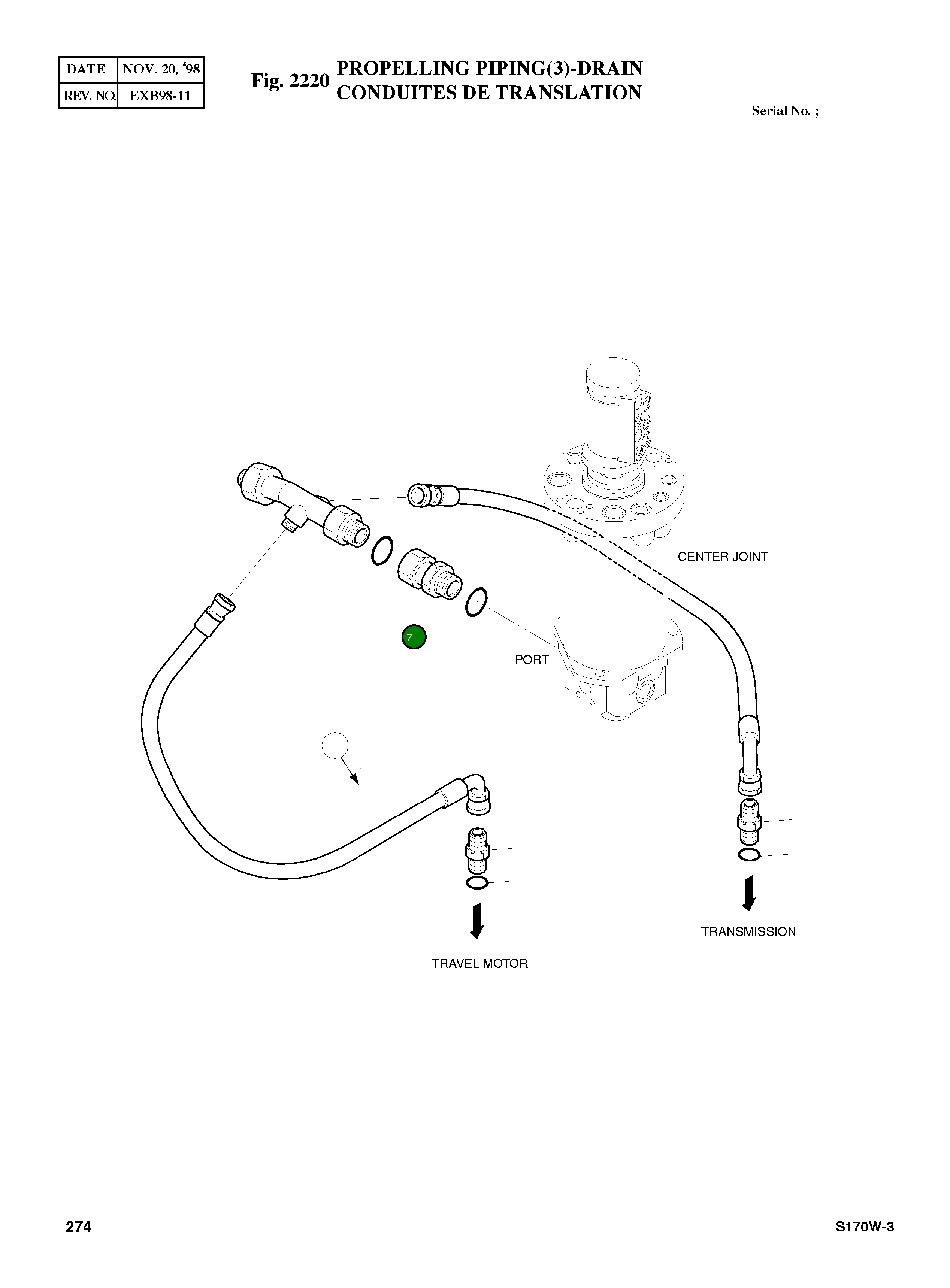 Адаптер 3/4. 1 3/16-12 2181-2206D4 Komatsu