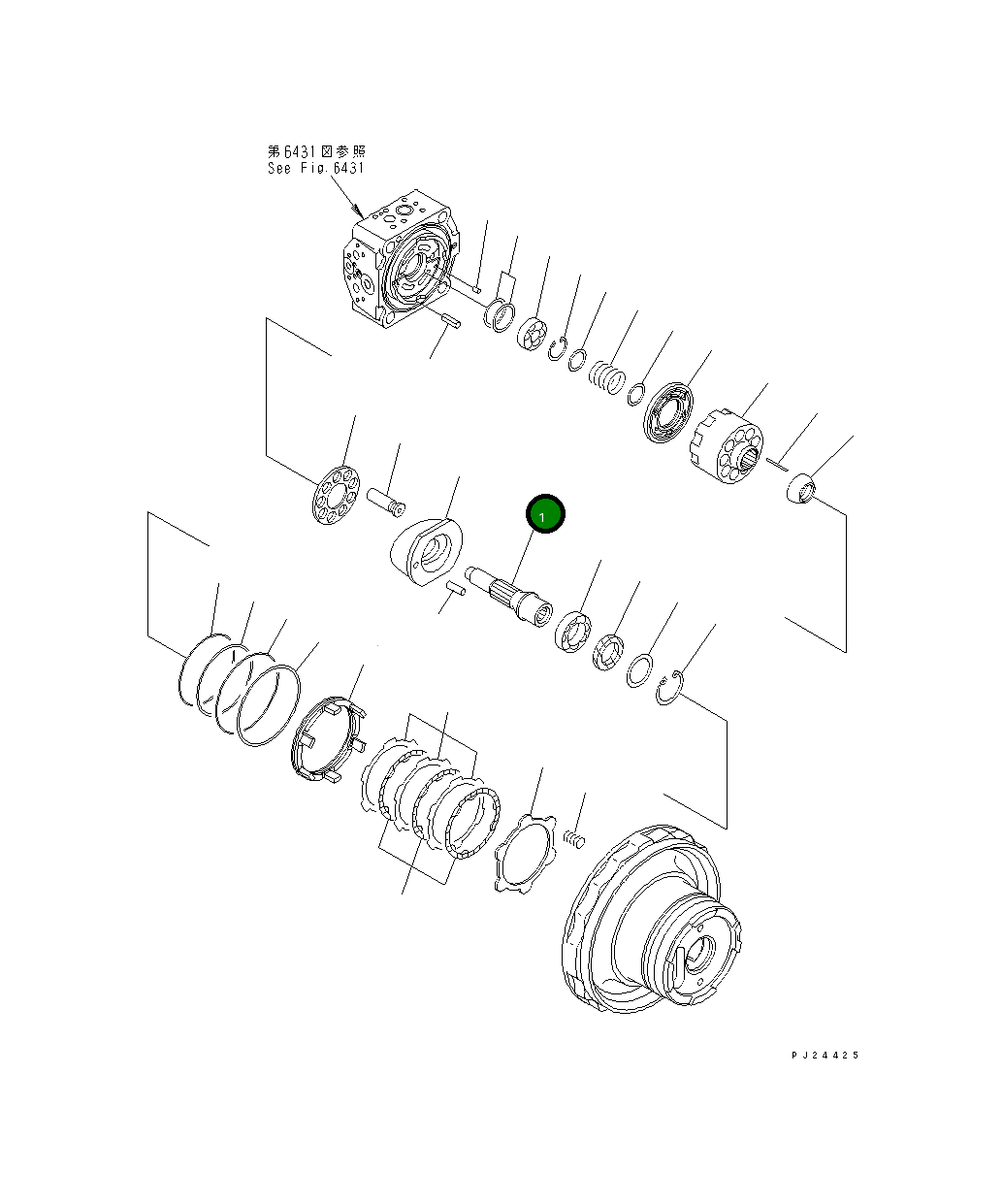 Вал 708-8F-32110 Komatsu