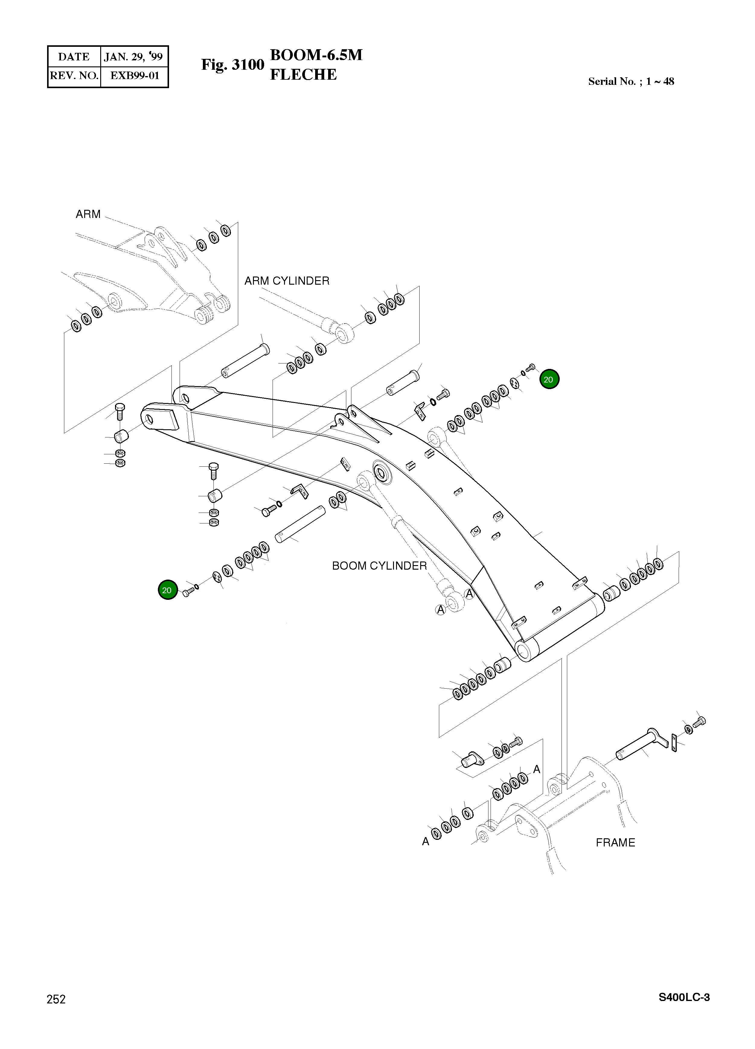 Болт M20X1.5X45 S0569861 Komatsu